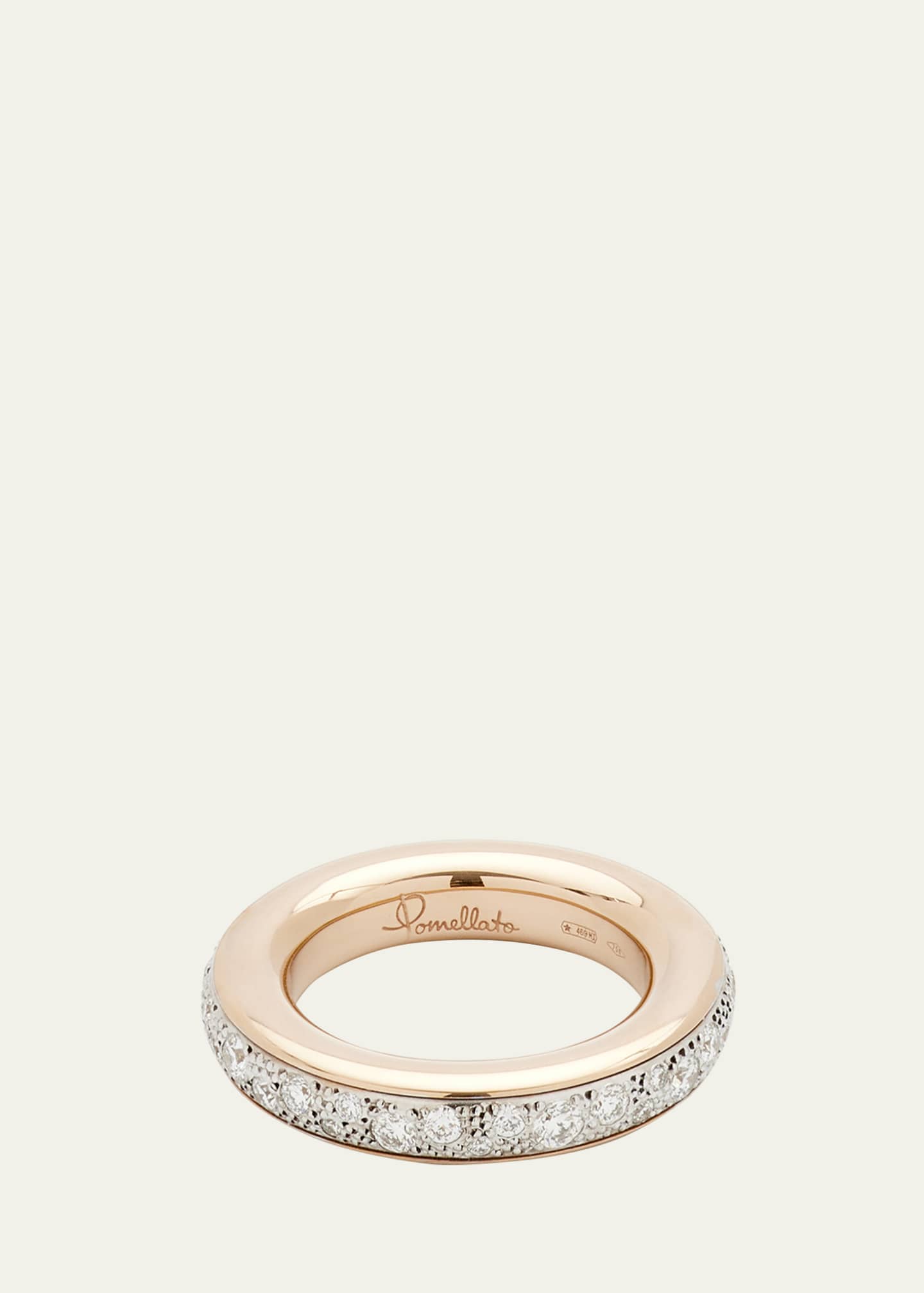 Pomellato Iconica 18K Rose and White Gold Ring with Diamonds Image 1 of 5