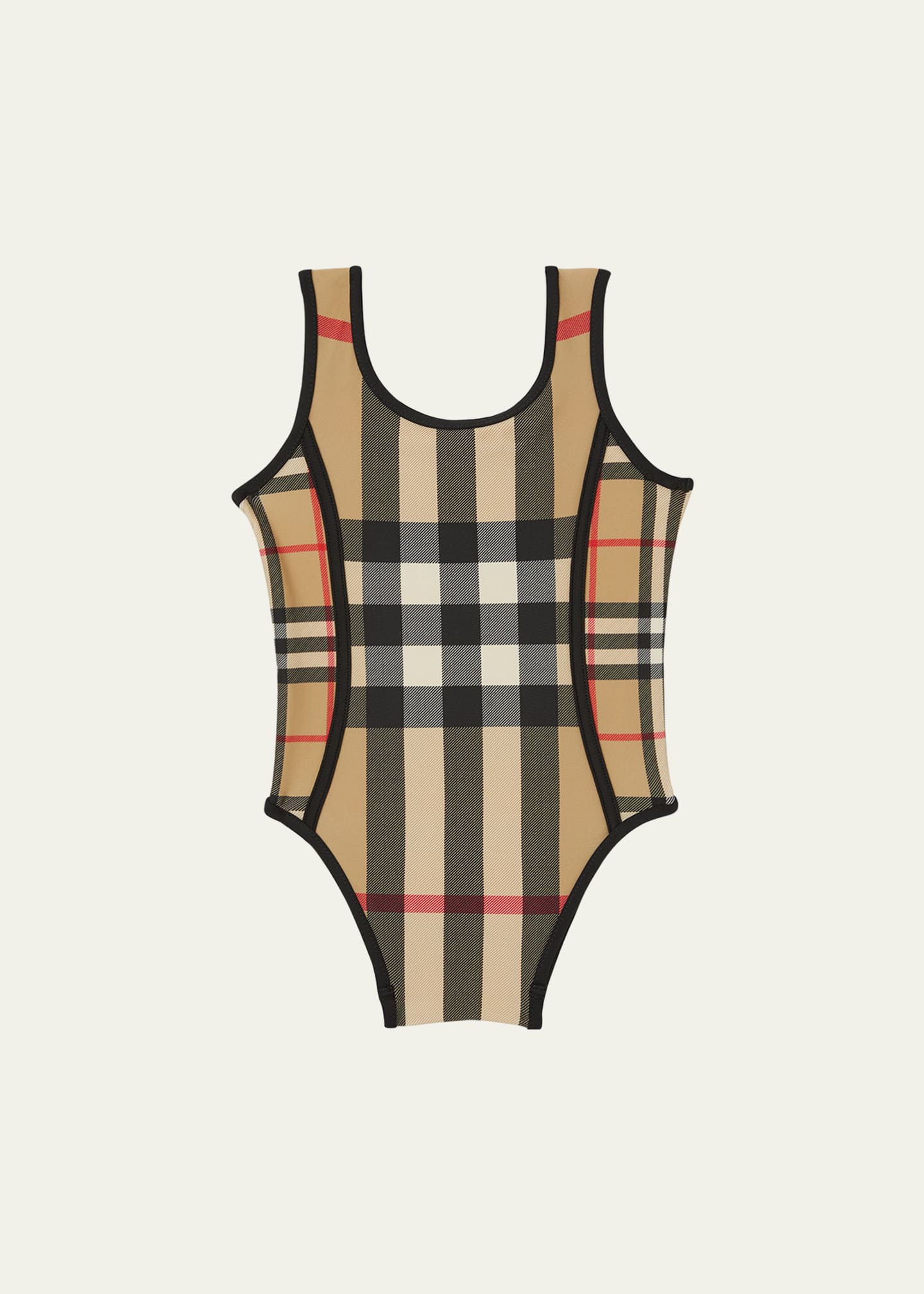 Burberry Girl's Nigella Mixed Check Swimsuit, Size 6M2 Bergdorf Goodman