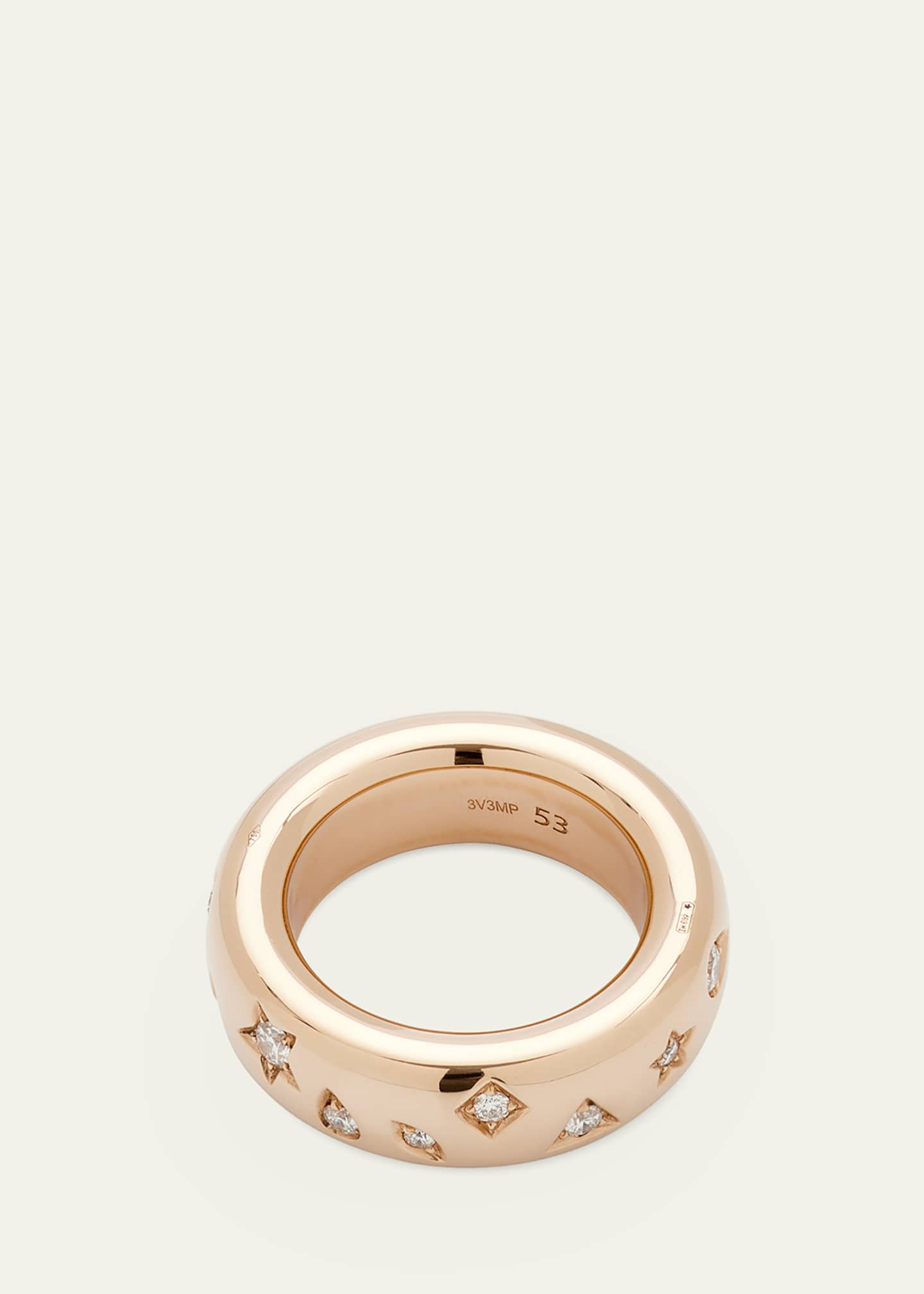 Pomellato Iconica 18K Rose Gold Medium Band Ring with Diamonds Image 4 of 5