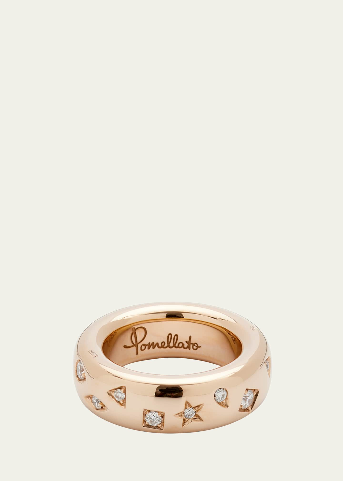 Pomellato Iconica 18K Rose Gold Medium Band Ring with Diamonds Image 1 of 5