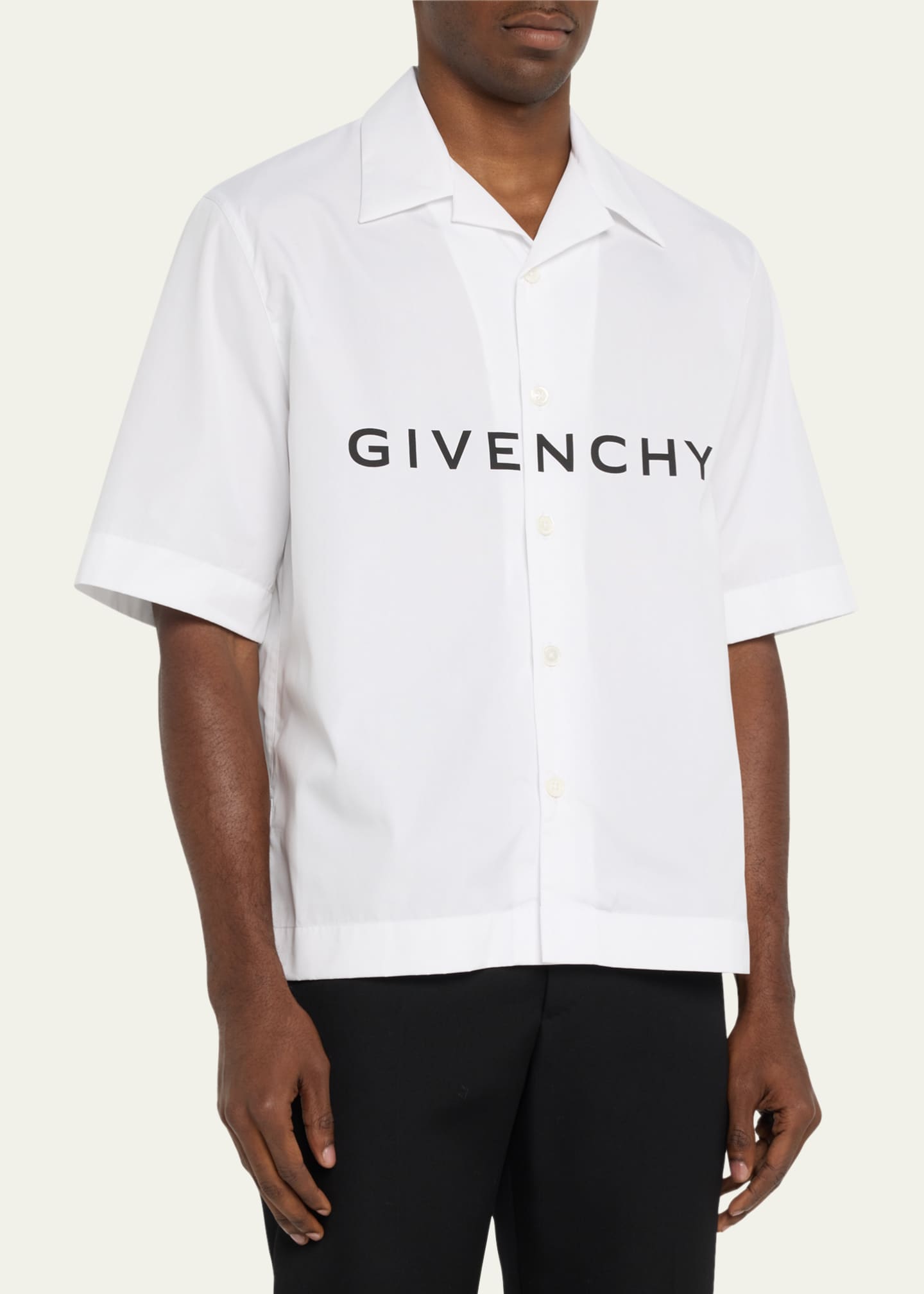 Givenchy Men s Boxy Fit Logo Camp Shirt Bergdorf Goodman