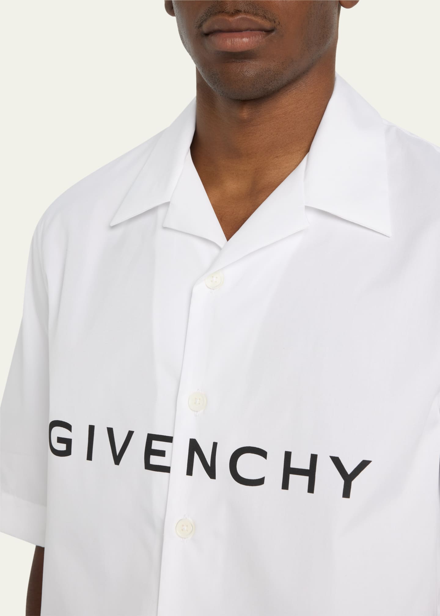 GIVENCHY BOXY FIT LOGO CAMP SHIRT