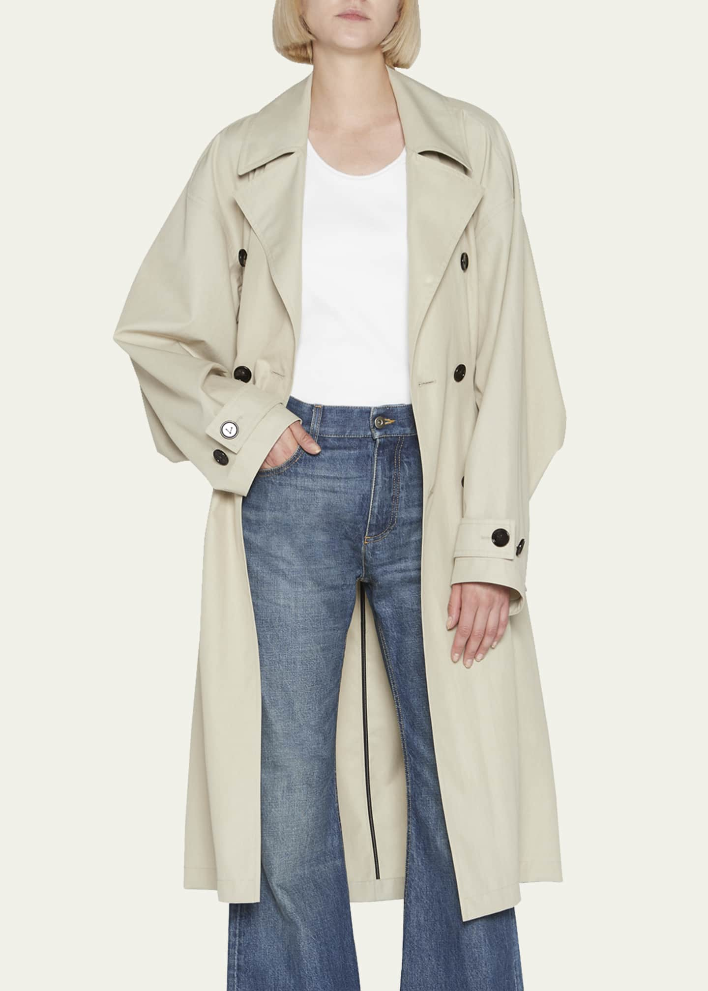 Double Breasted Belted Trench Coat