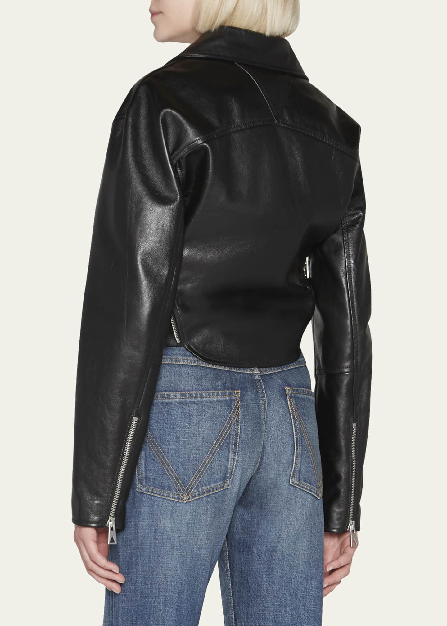 Bottega veneta leather jacket top