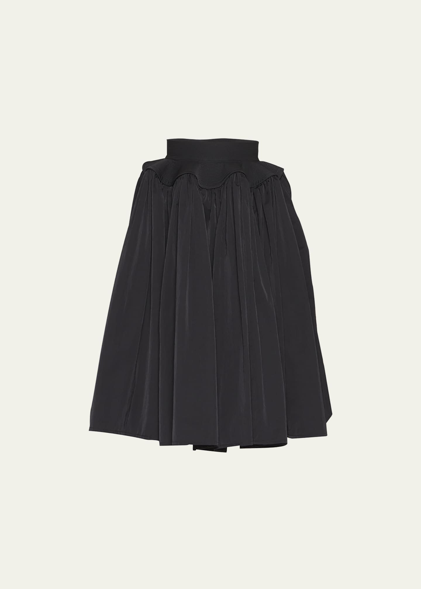 Bottega Veneta Gathered Midi Skirt w/ Flare Waistband