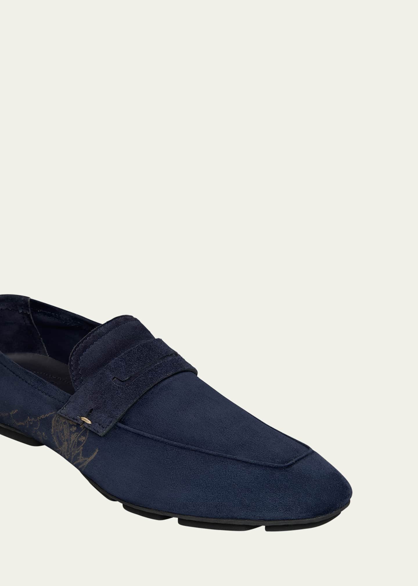 Berluti Men's Lorenzo Suede Driving Shoes Image 5 of 5