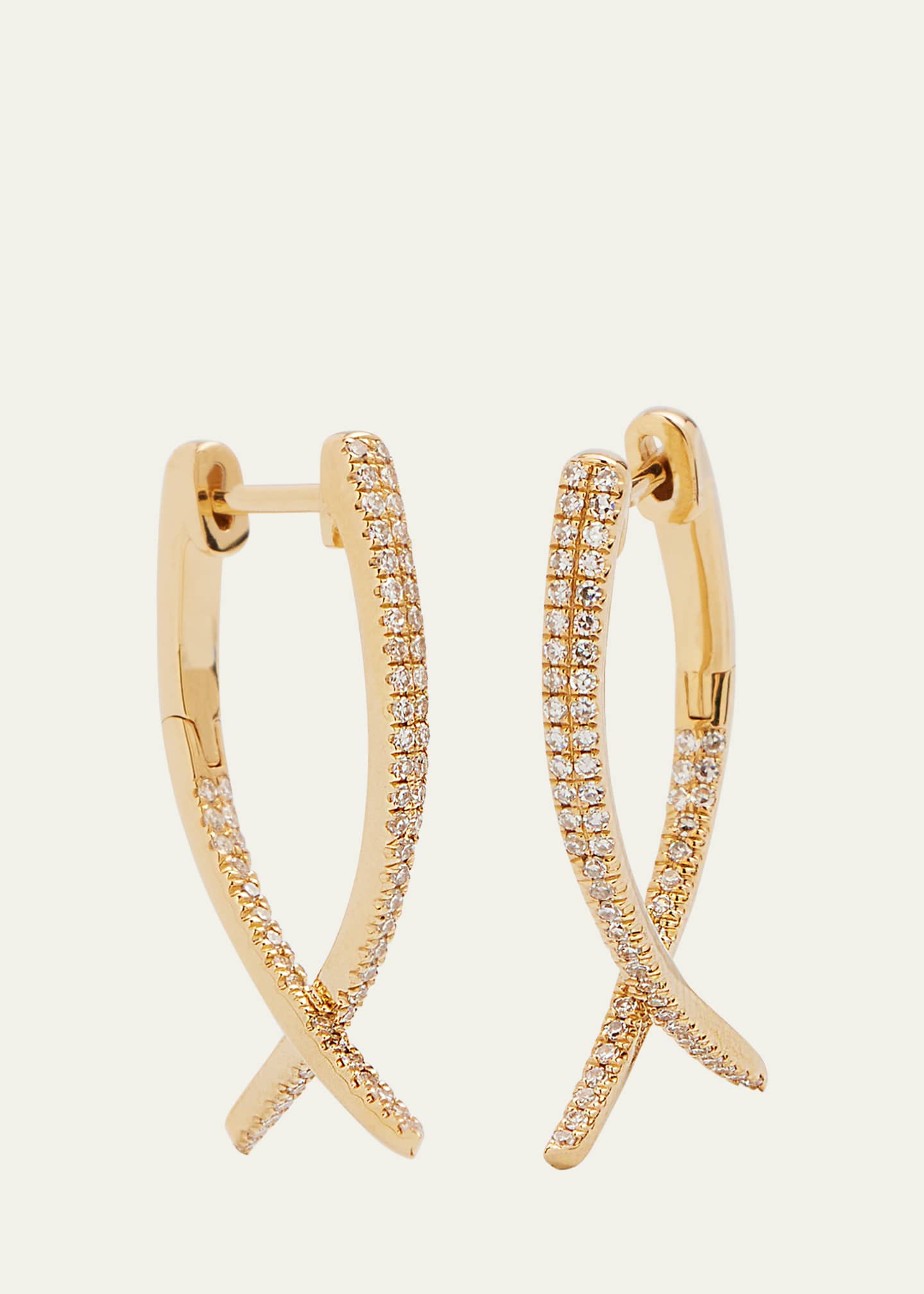 EF Collection 14K Yellow Gold Diamond Loop Hoop Earrings - Bergdorf Goodman