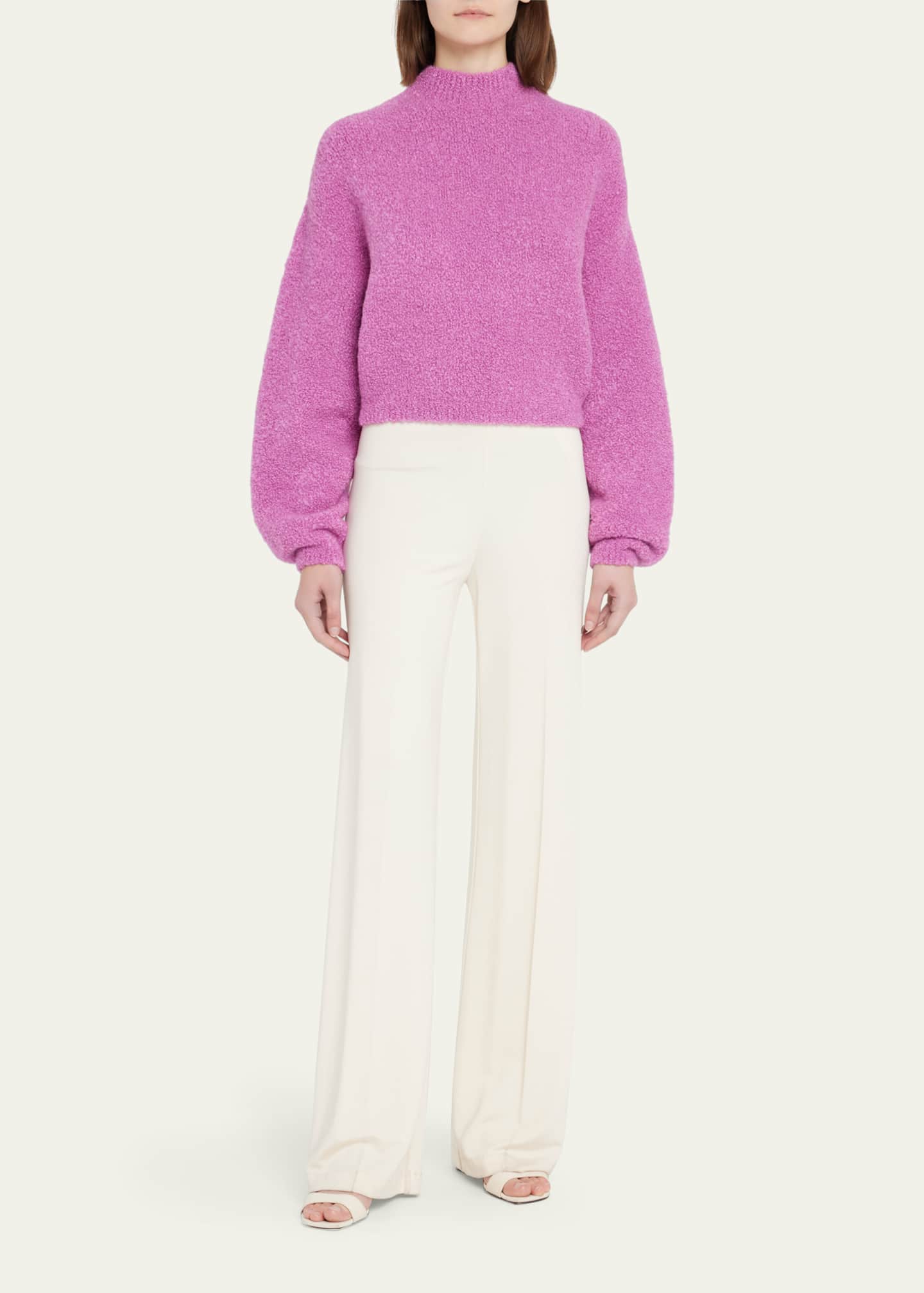 LAPOINTE Cropped Boucle Sweater Image 2 of 5