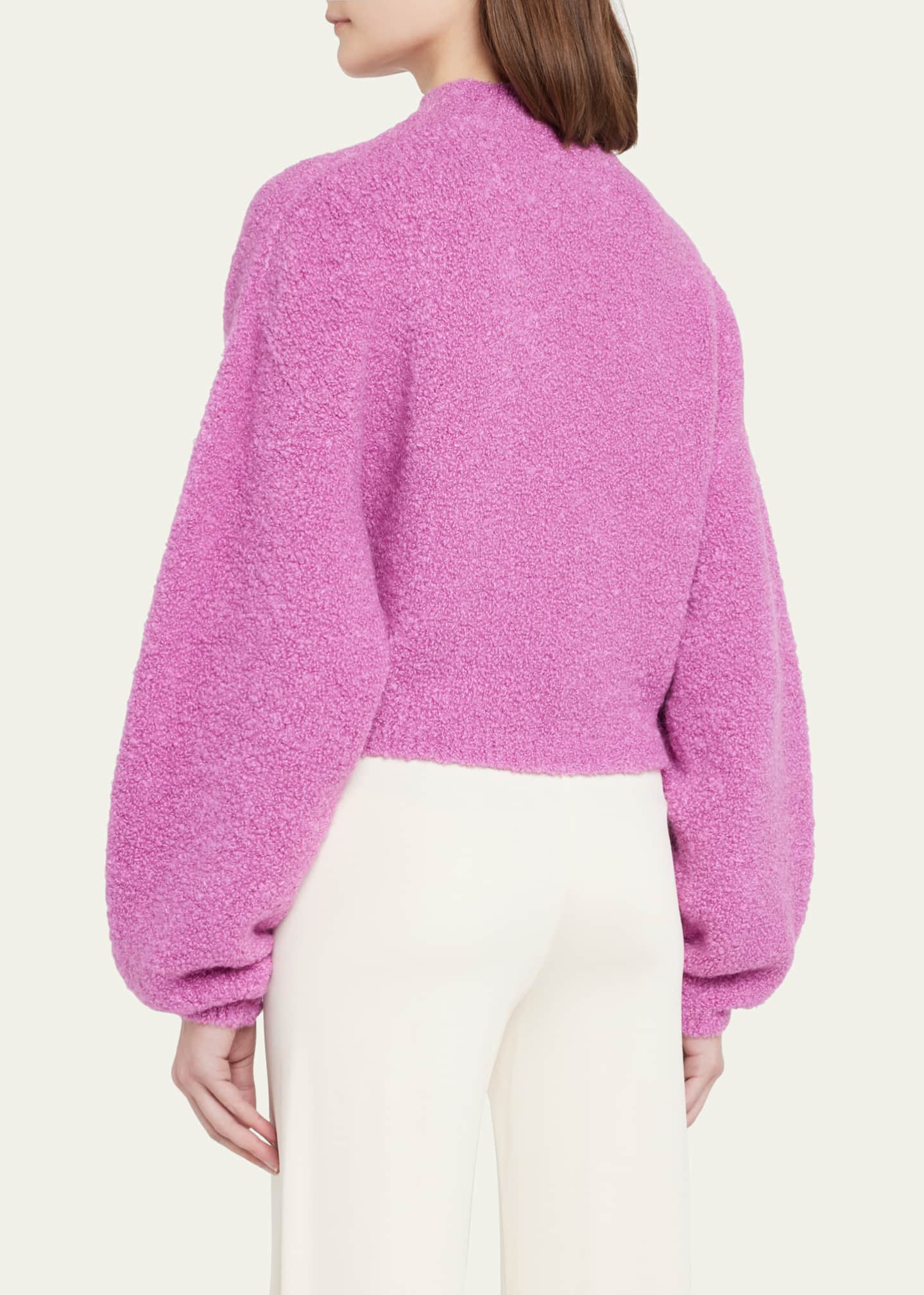 LAPOINTE Cropped Boucle Sweater Image 3 of 5