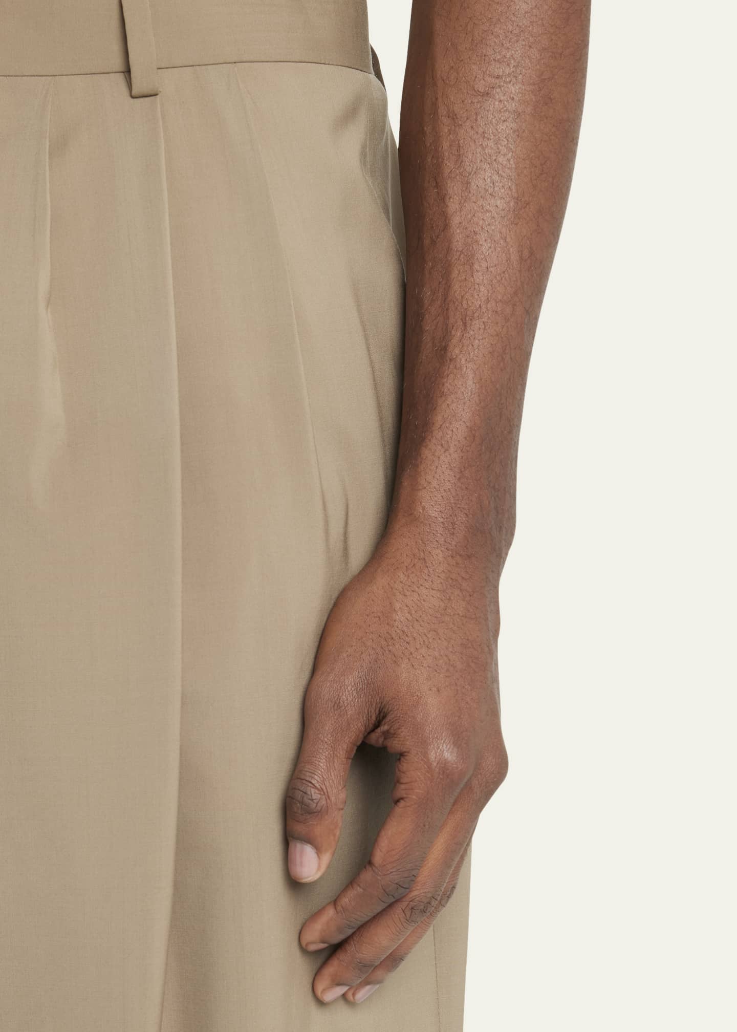 Triple pleated men's pants cheap