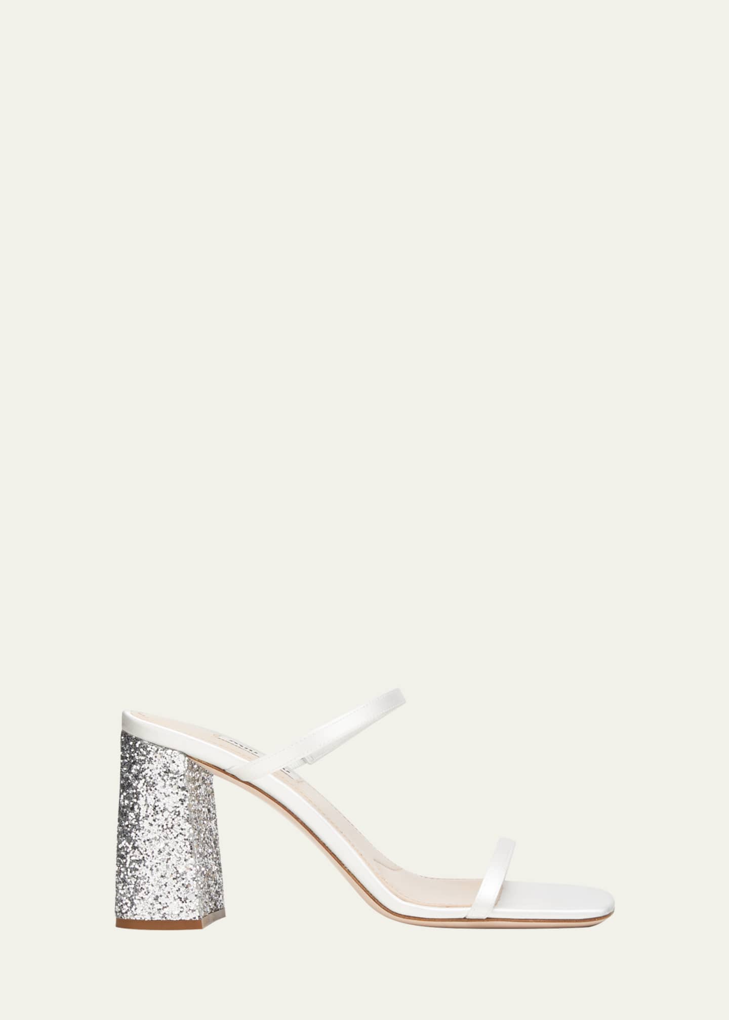 Miu Miu Forma Raso Glitter Slide Sandals