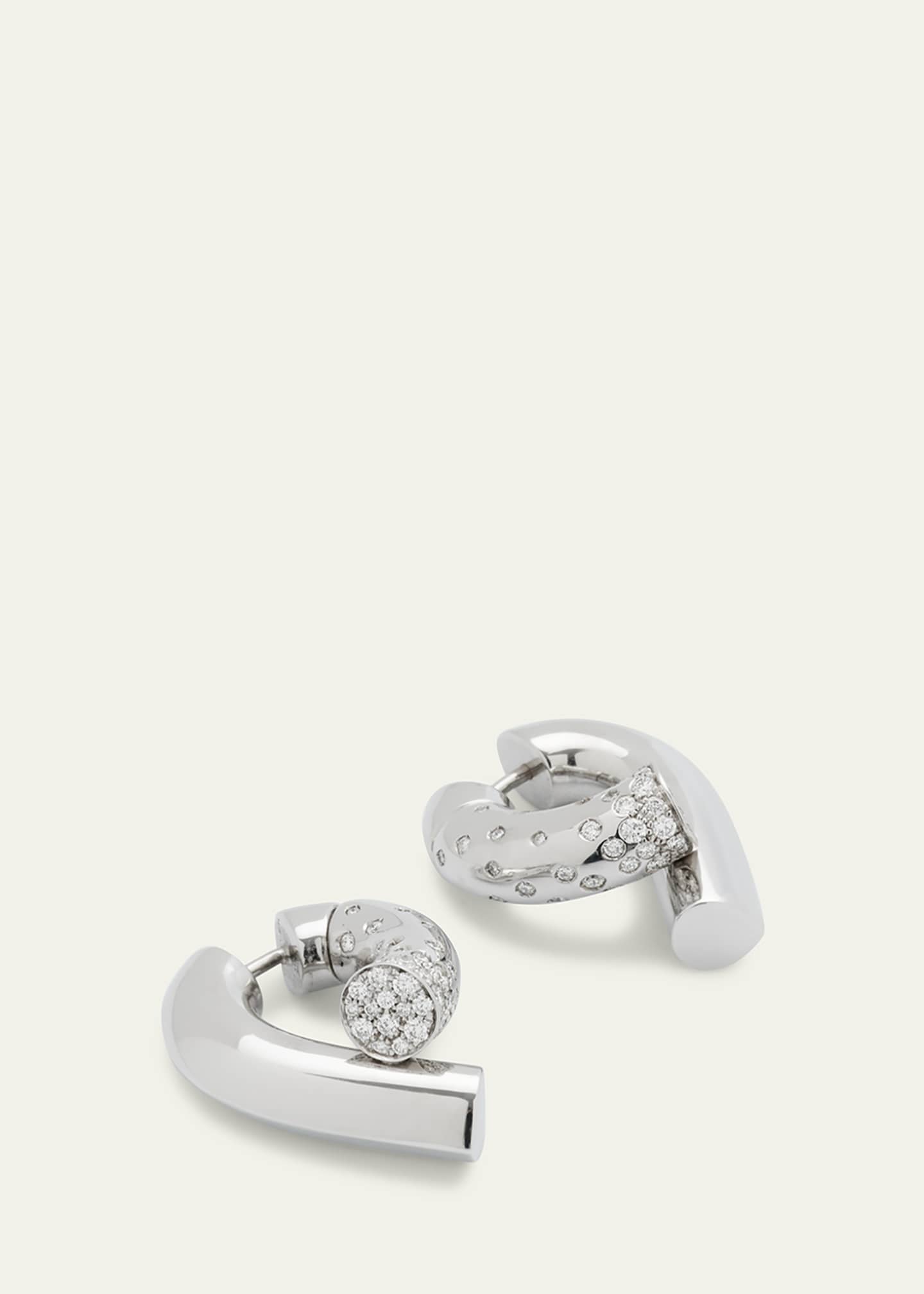 TABAYER 18k Fairmined White Gold Oera Hoop Earrings with Diamonds Image 3 of 4