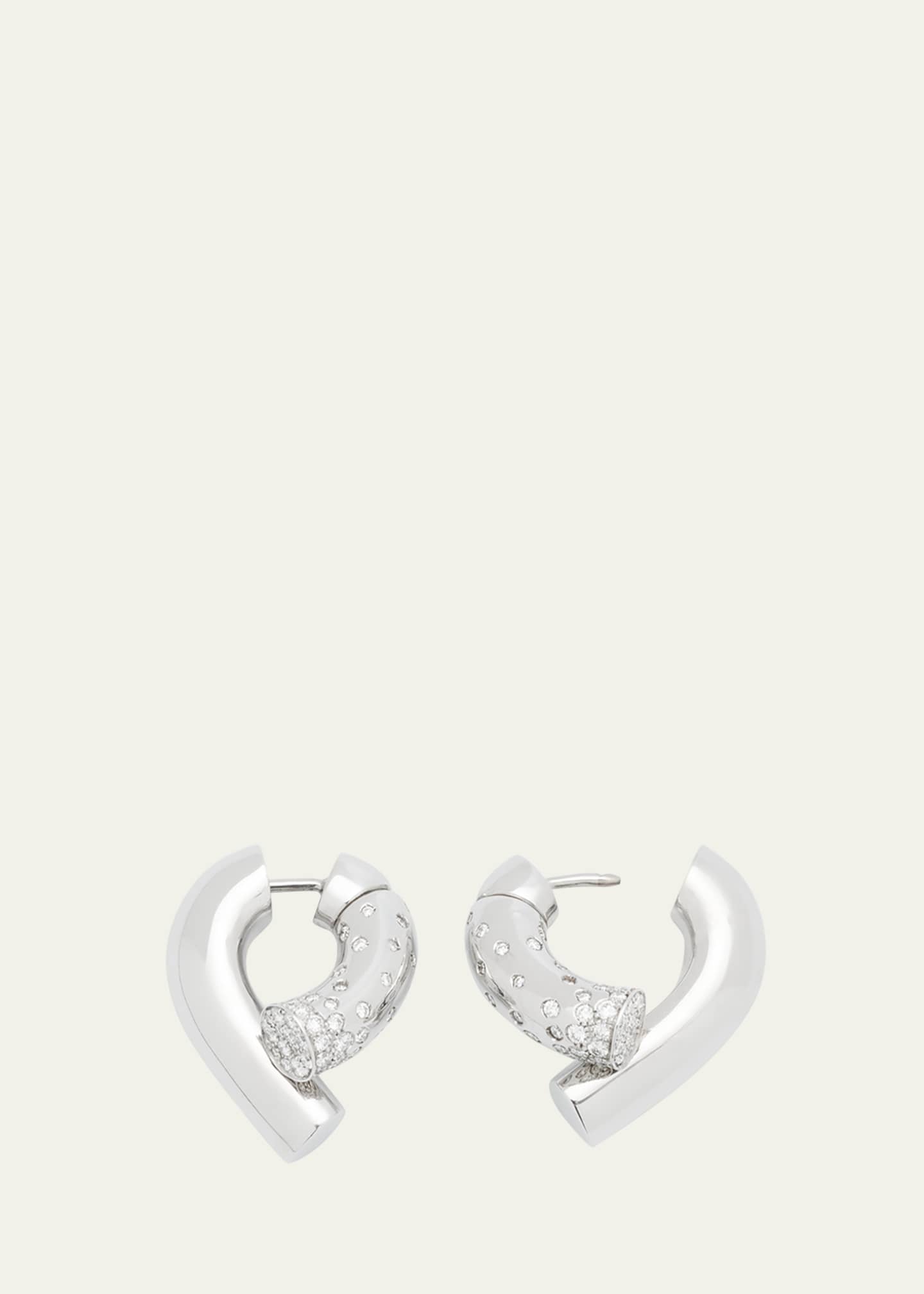 TABAYER 18k Fairmined White Gold Oera Hoop Earrings with Diamonds Image 4 of 4