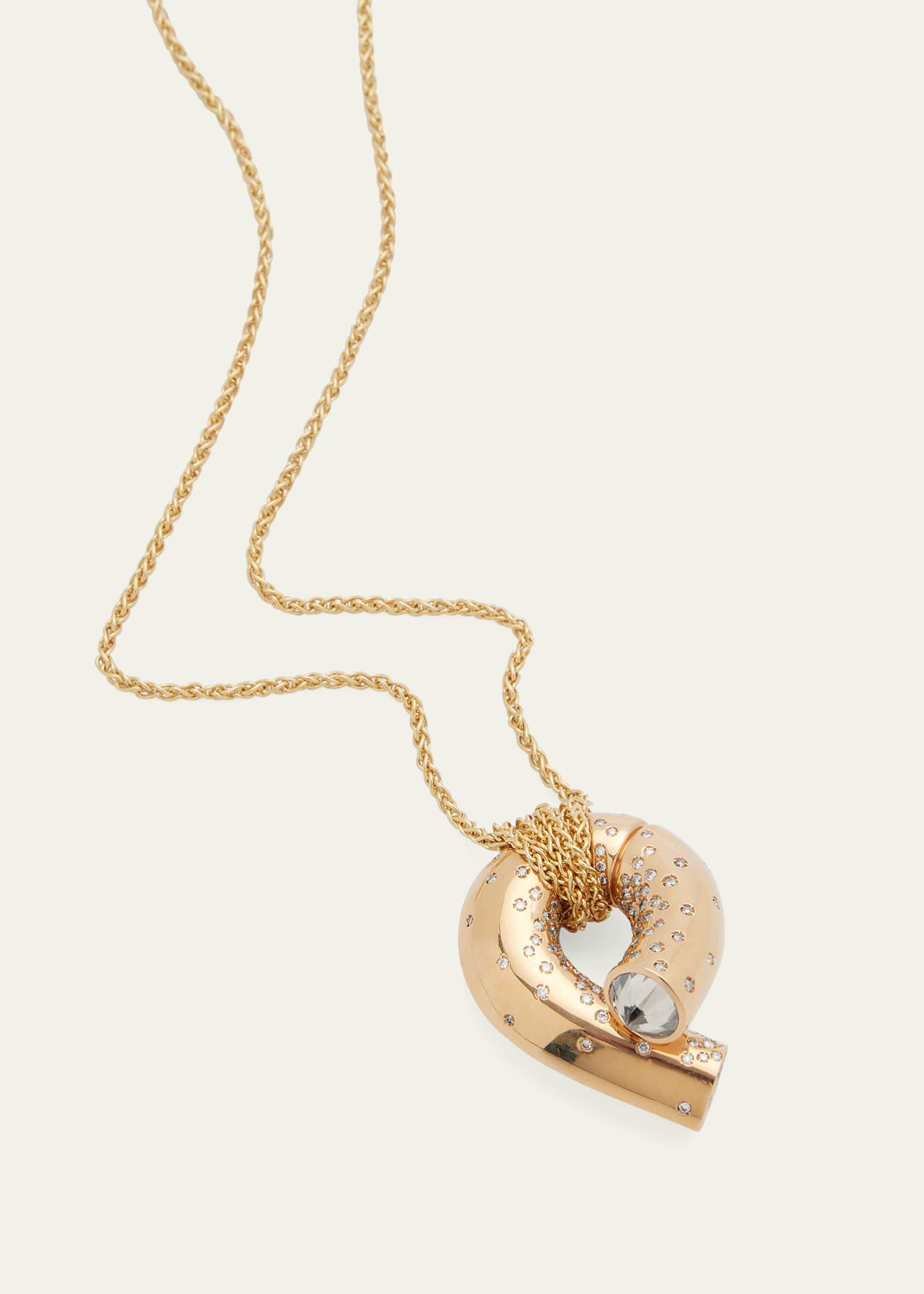 TABAYER 18k Fairmined Rose Gold Oera Pendant Necklace with Diamonds Image 3 of 4