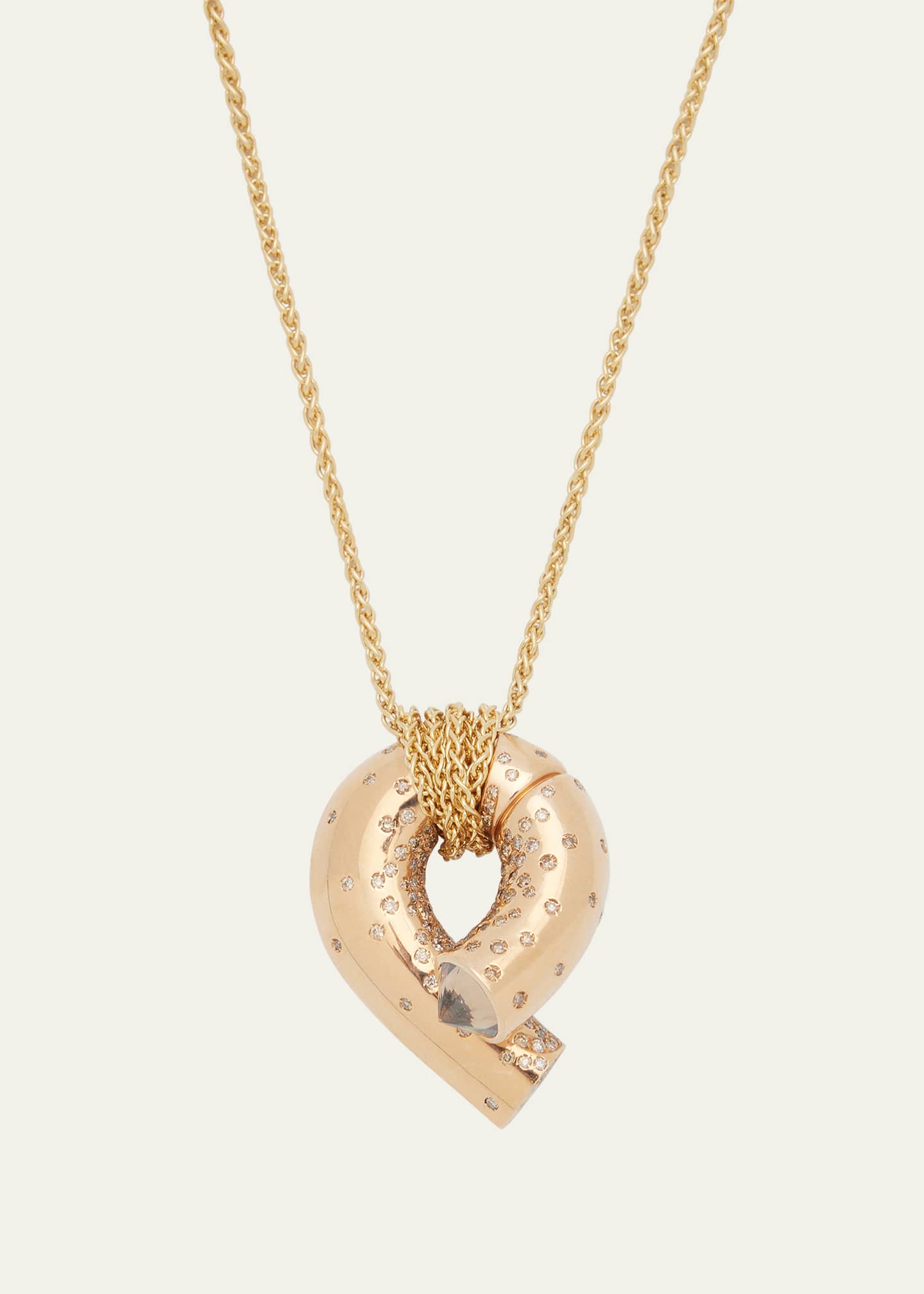 TABAYER 18k Fairmined Rose Gold Oera Pendant Necklace with Diamonds Image 1 of 4