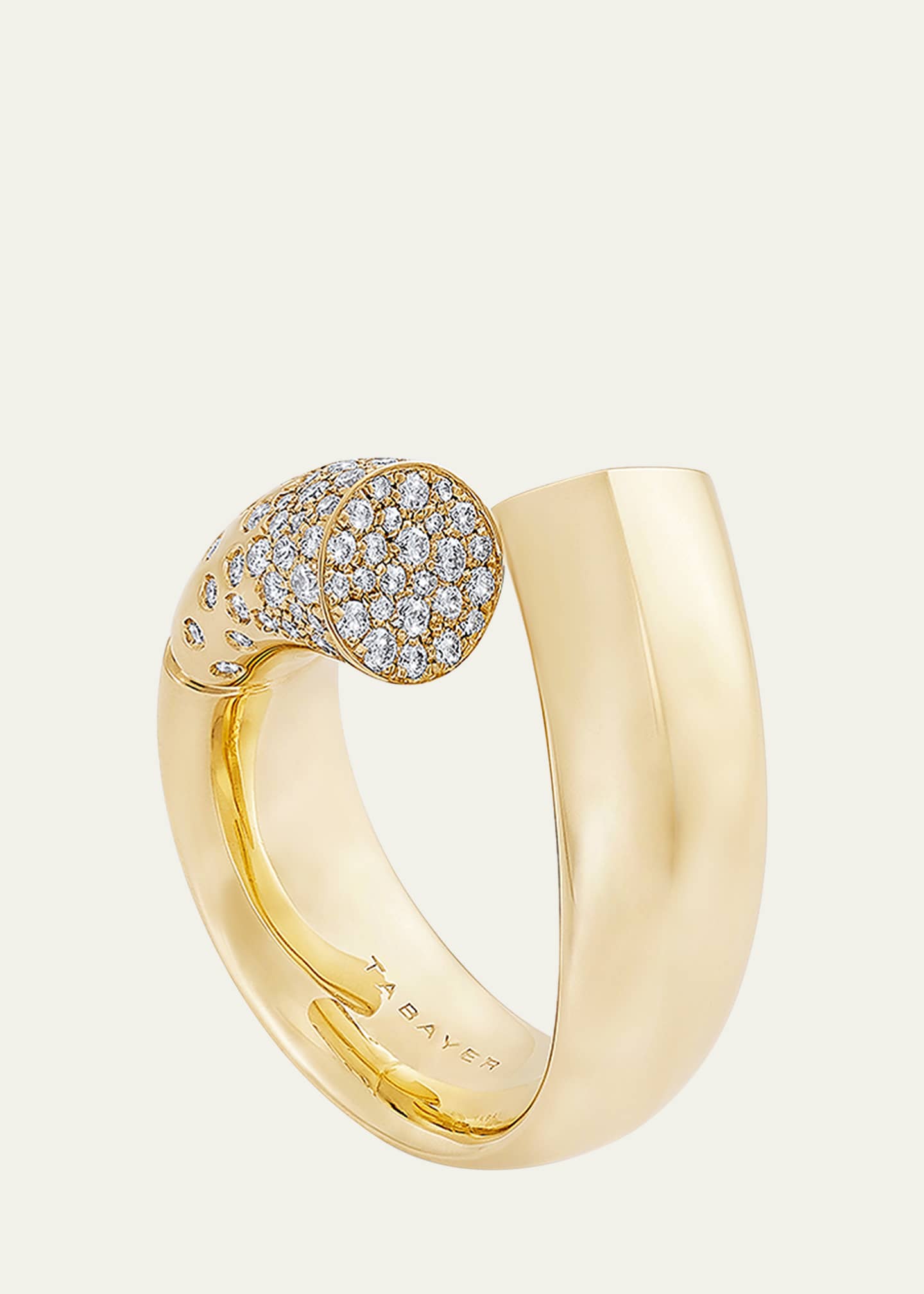 TABAYER 18k Fairmined Yellow Gold Oera Ring with Diamonds, Size 55 Image 2 of 3