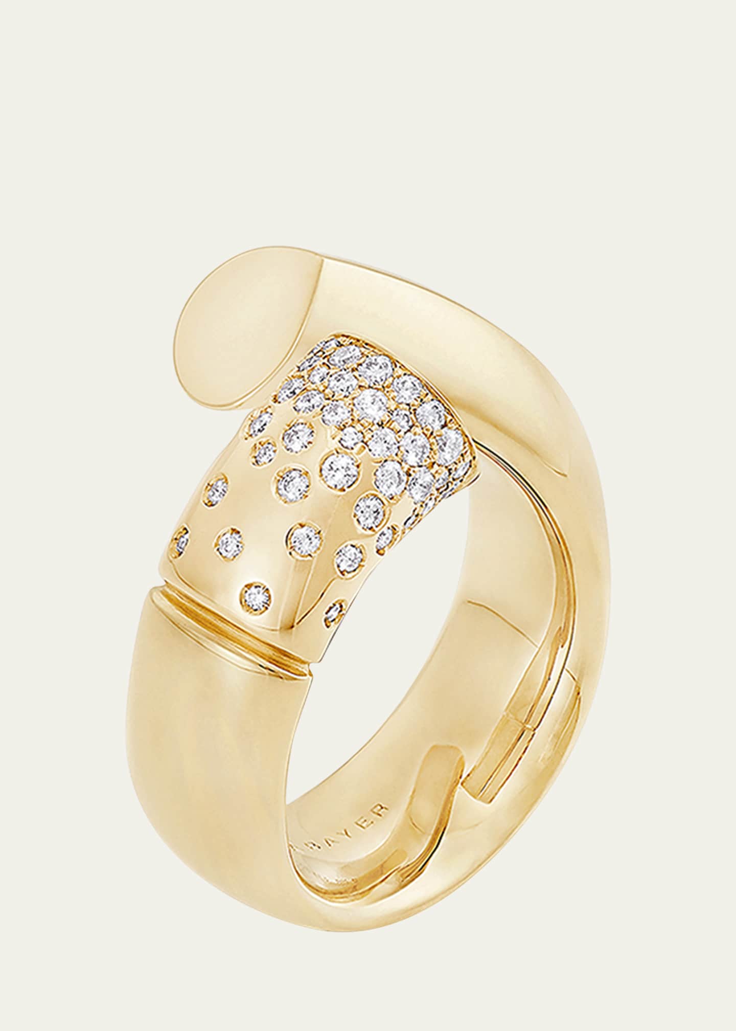 TABAYER 18k Fairmined Yellow Gold Oera Ring with Diamonds, Size 55 Image 3 of 3