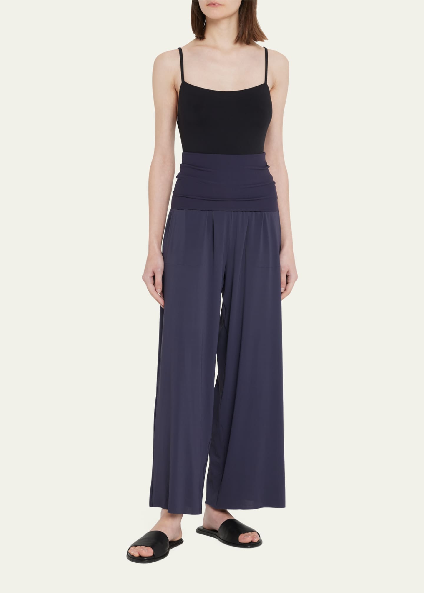 Wide leg jersey pants sales