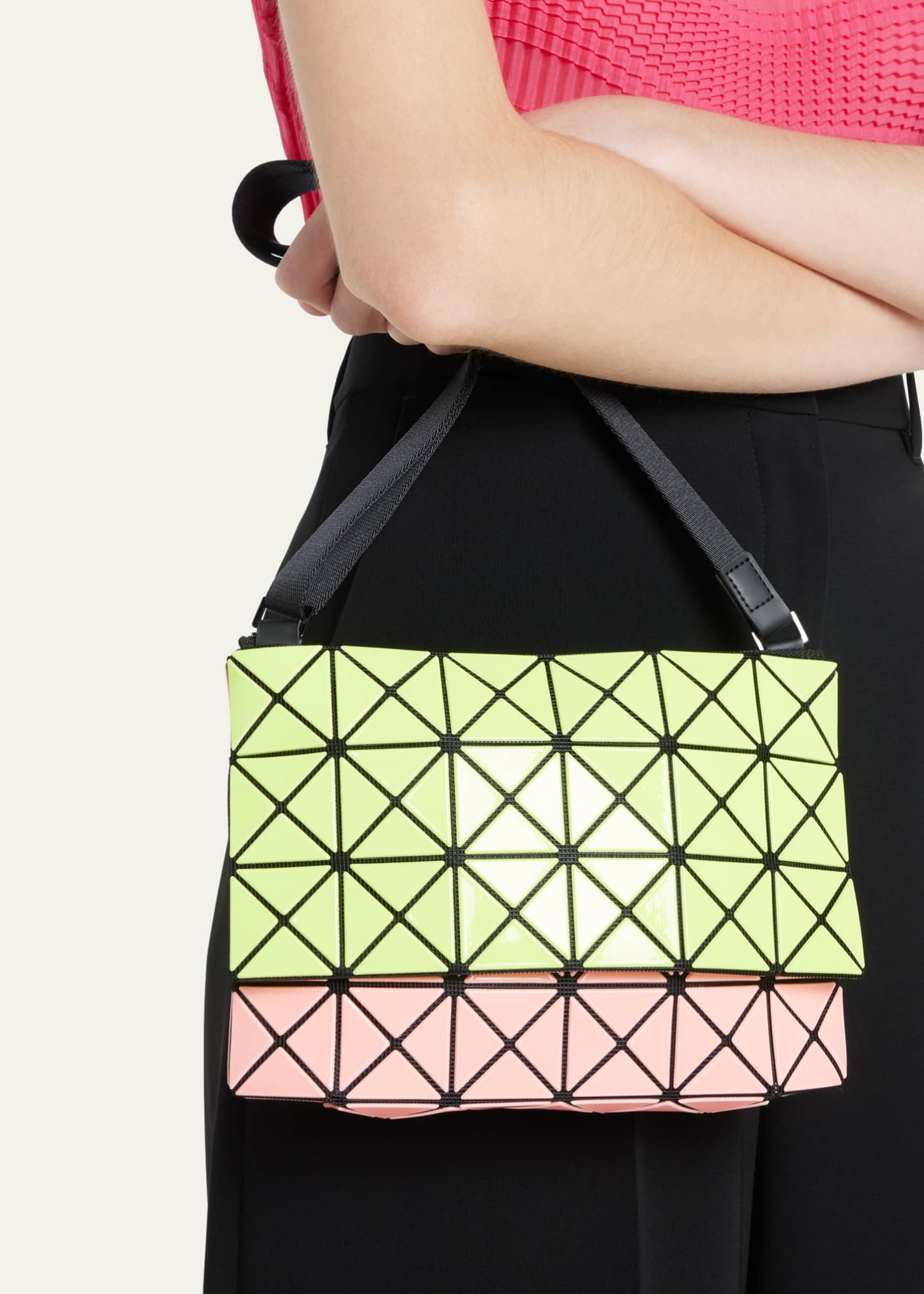 BAO BAO ISSEY MIYAKE Prism Kangaroo Geometric Zip Shoulder Bag