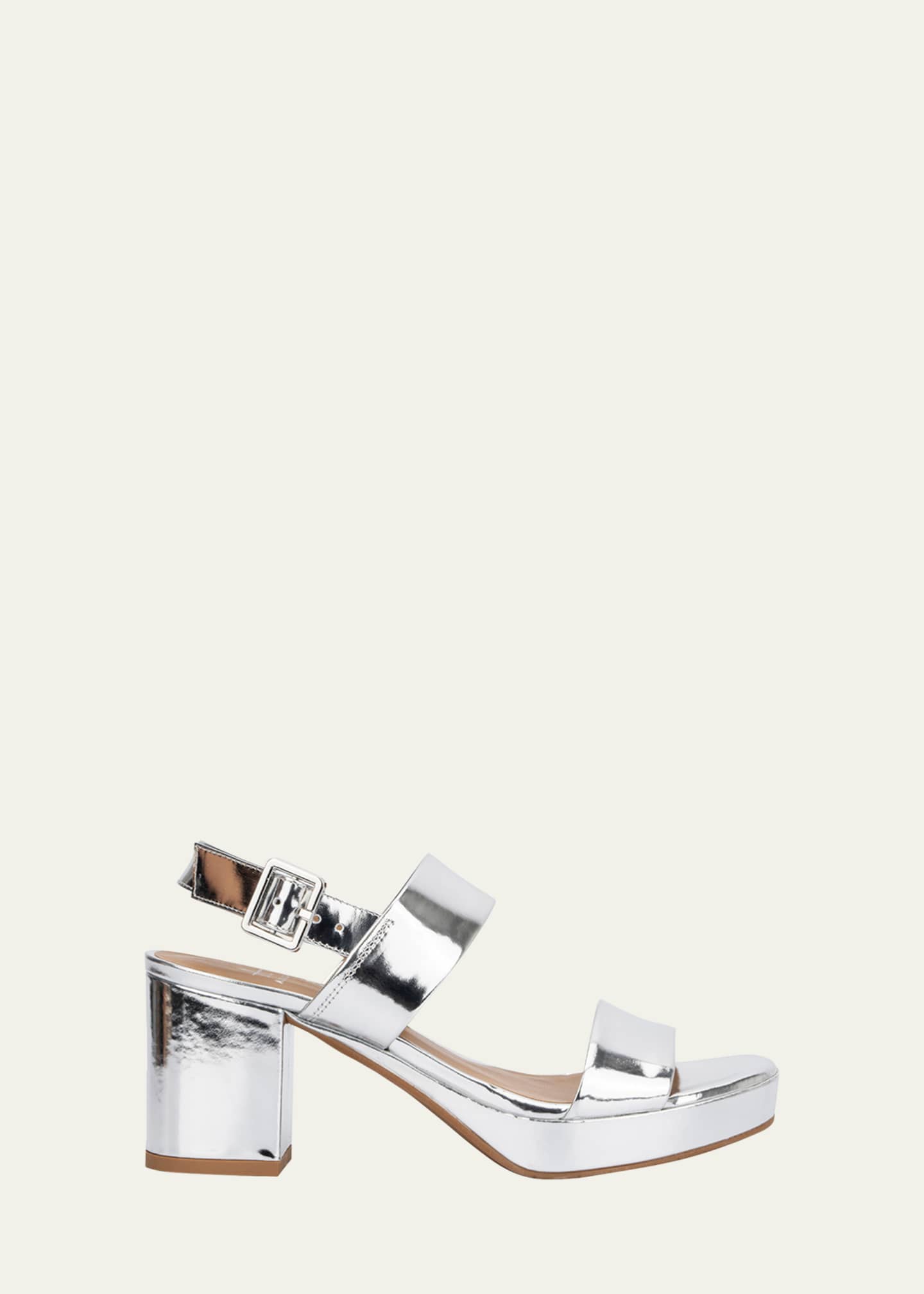 metallic slingback sandals