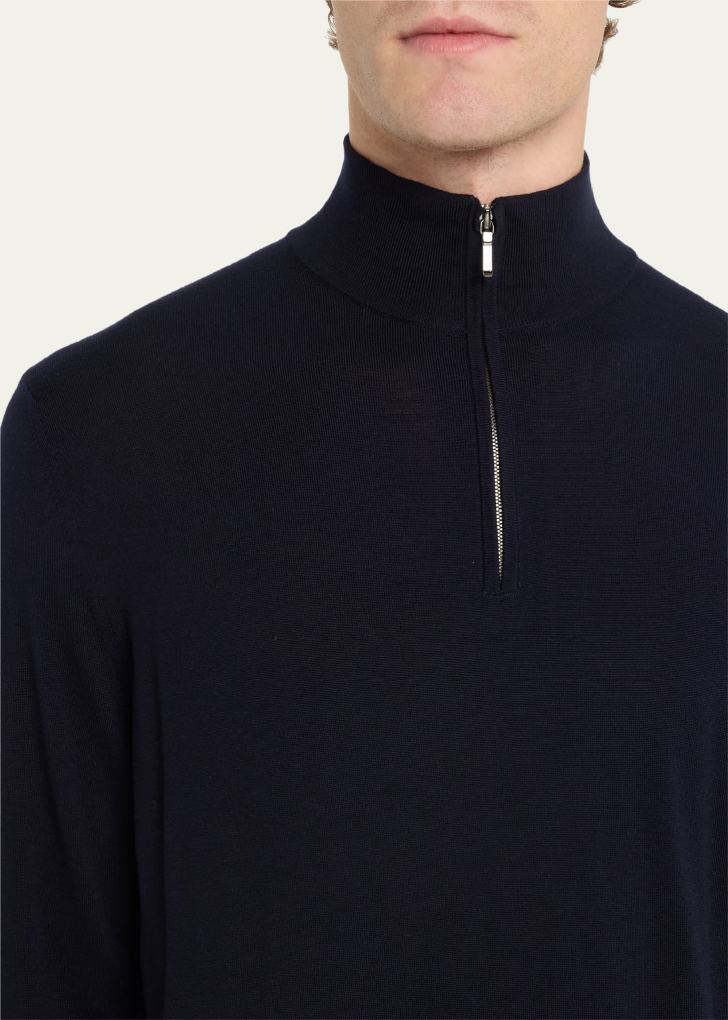 Loro Piana Men's The Gift of Kings Mezzocollo Quarter-Zip Sweater Image 5 of 5