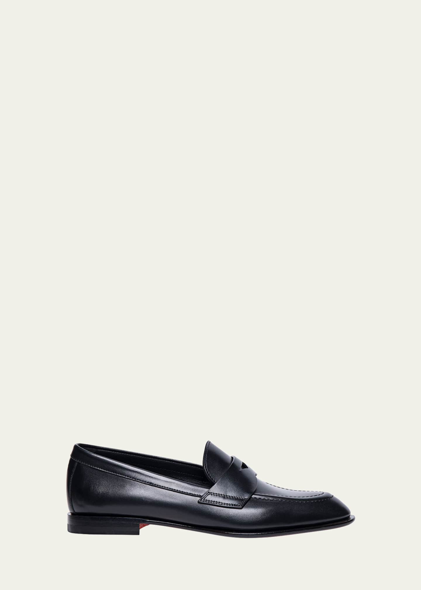 Santoni Famed Leather Penny Loafers Image 1 of 5
