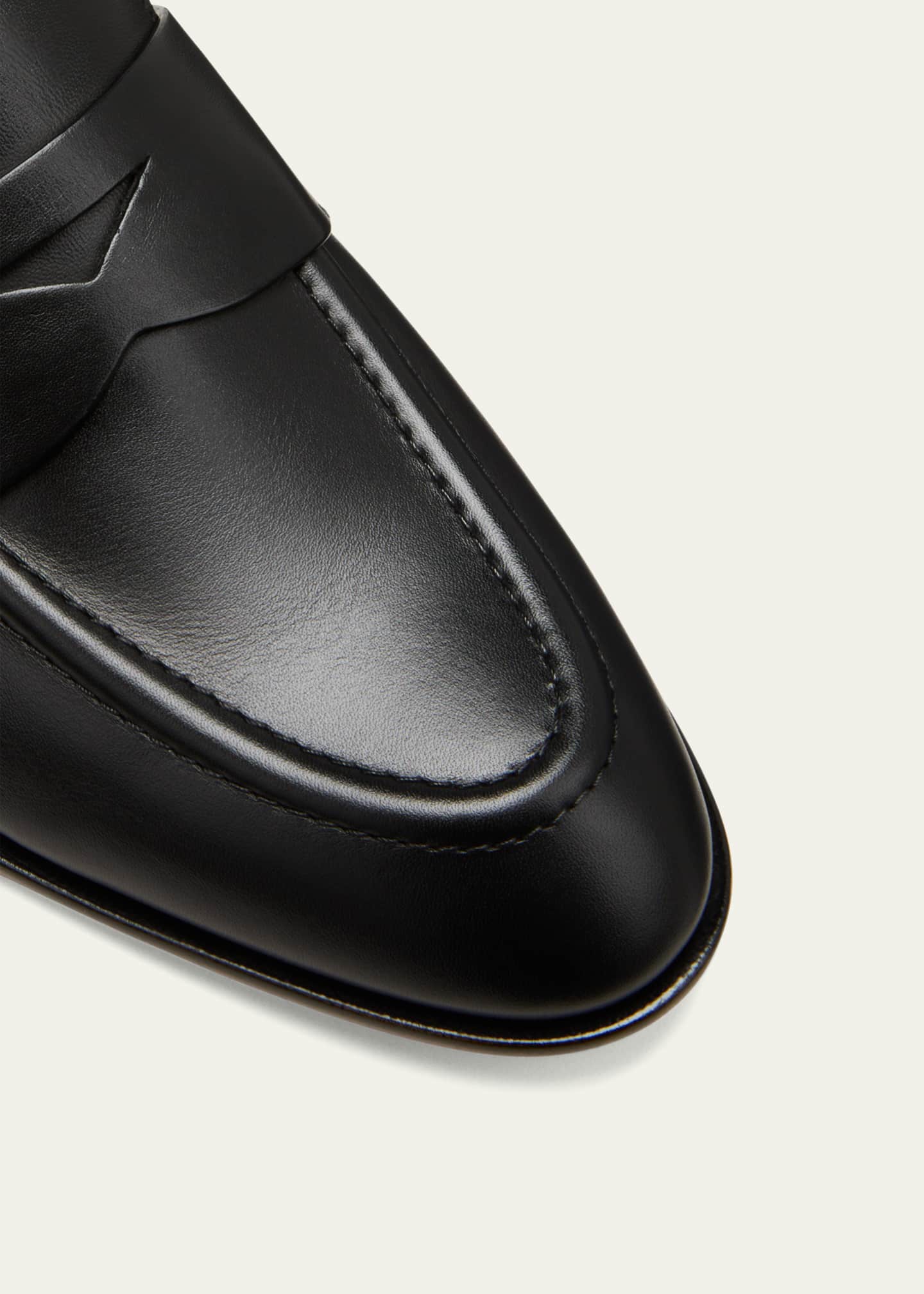 Santoni Famed Leather Penny Loafers Image 5 of 5
