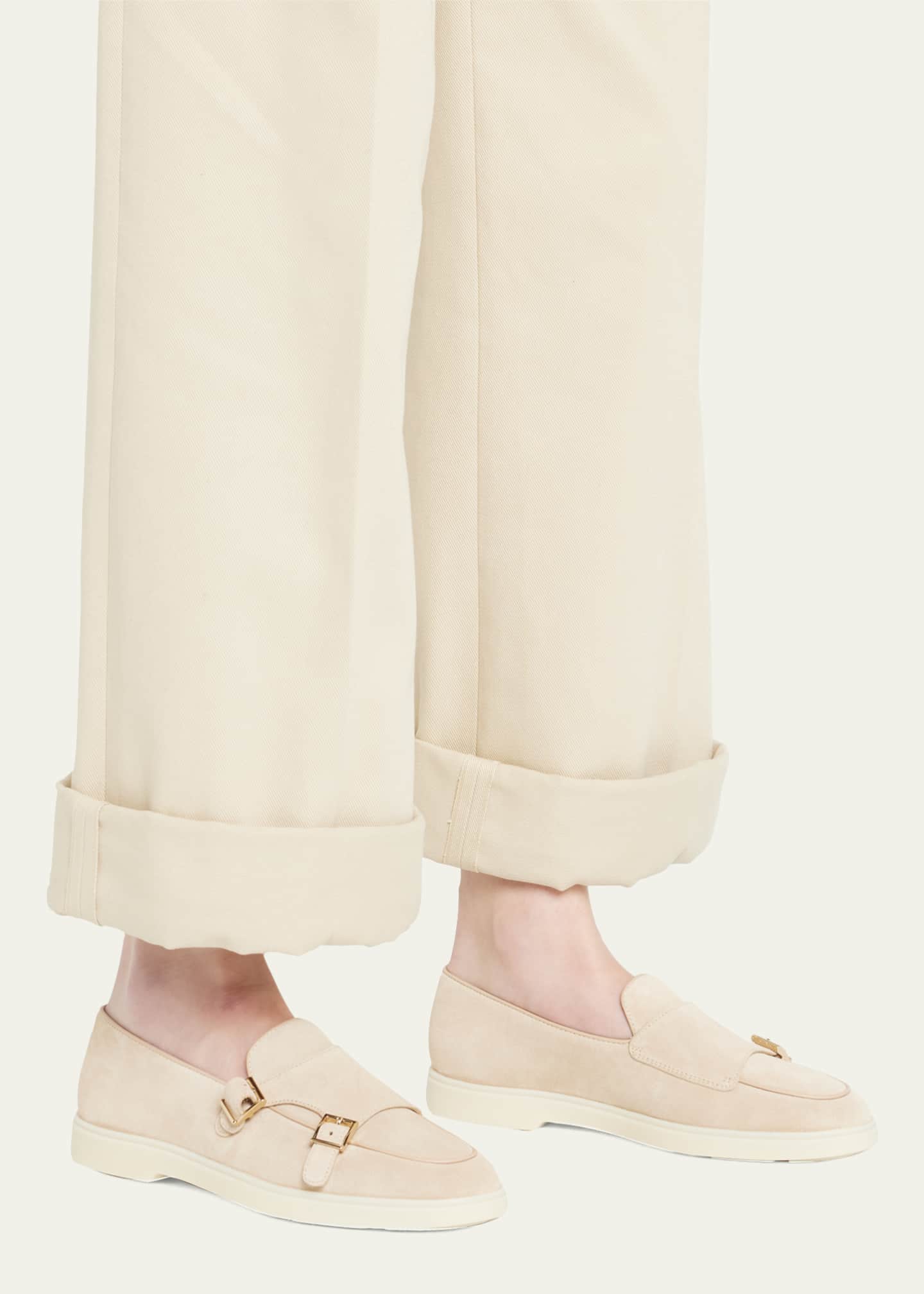 Sorrento Double Monk Loafers – Burnished Mocha Leather