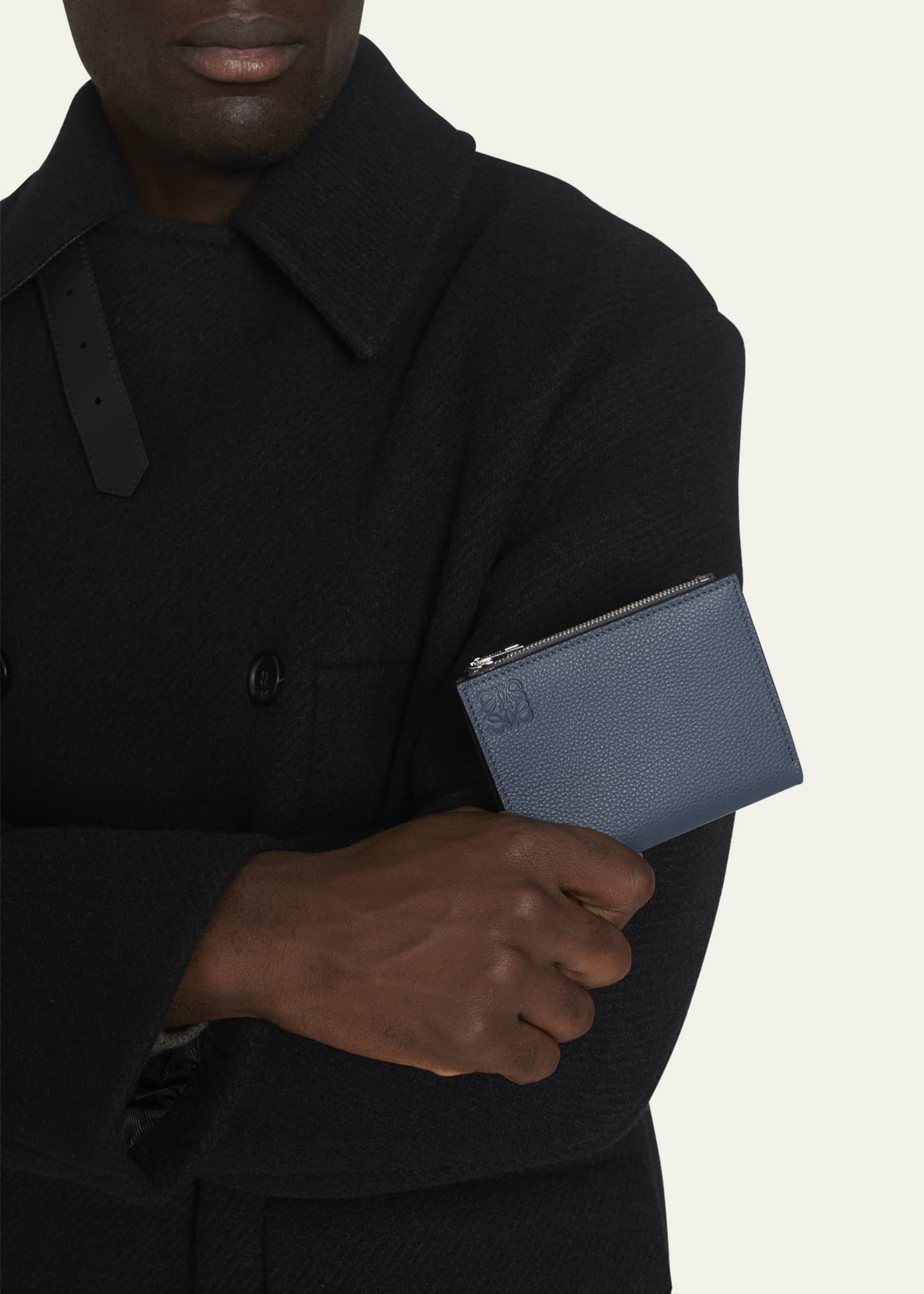 Loewe Men's Leather Bifold Wallet with Zip Coin Pocket - Bergdorf Goodman
