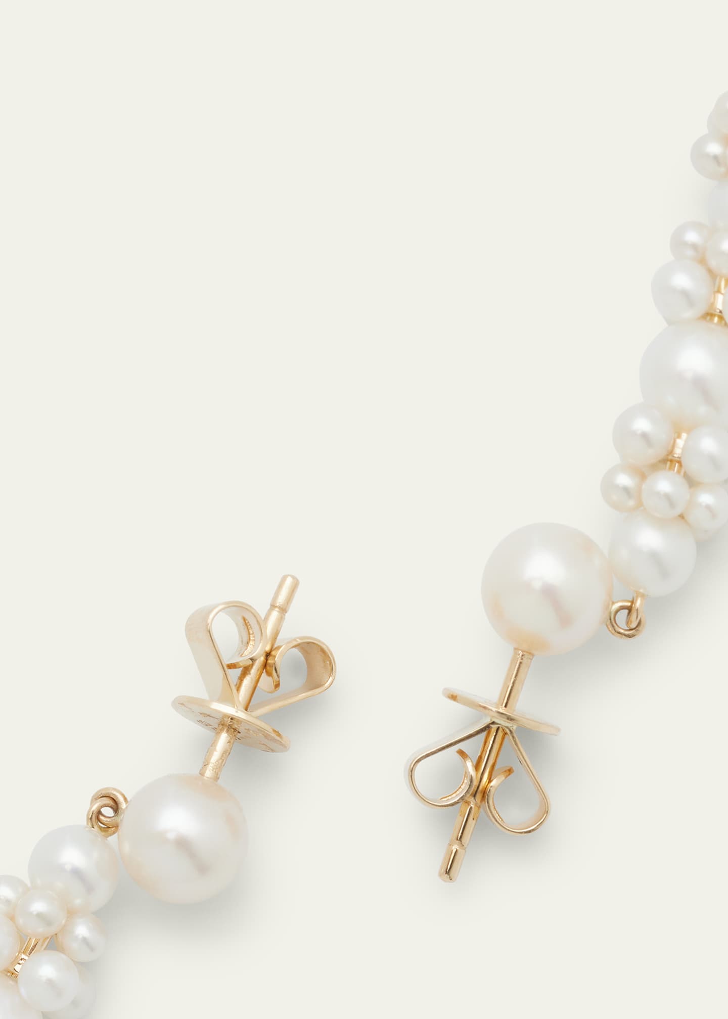 Sophie Bille Brahe Grand Escalier de la Reine Pearl Cluster Drop Earrings in 14K Yellow Gold Image 4 of 4