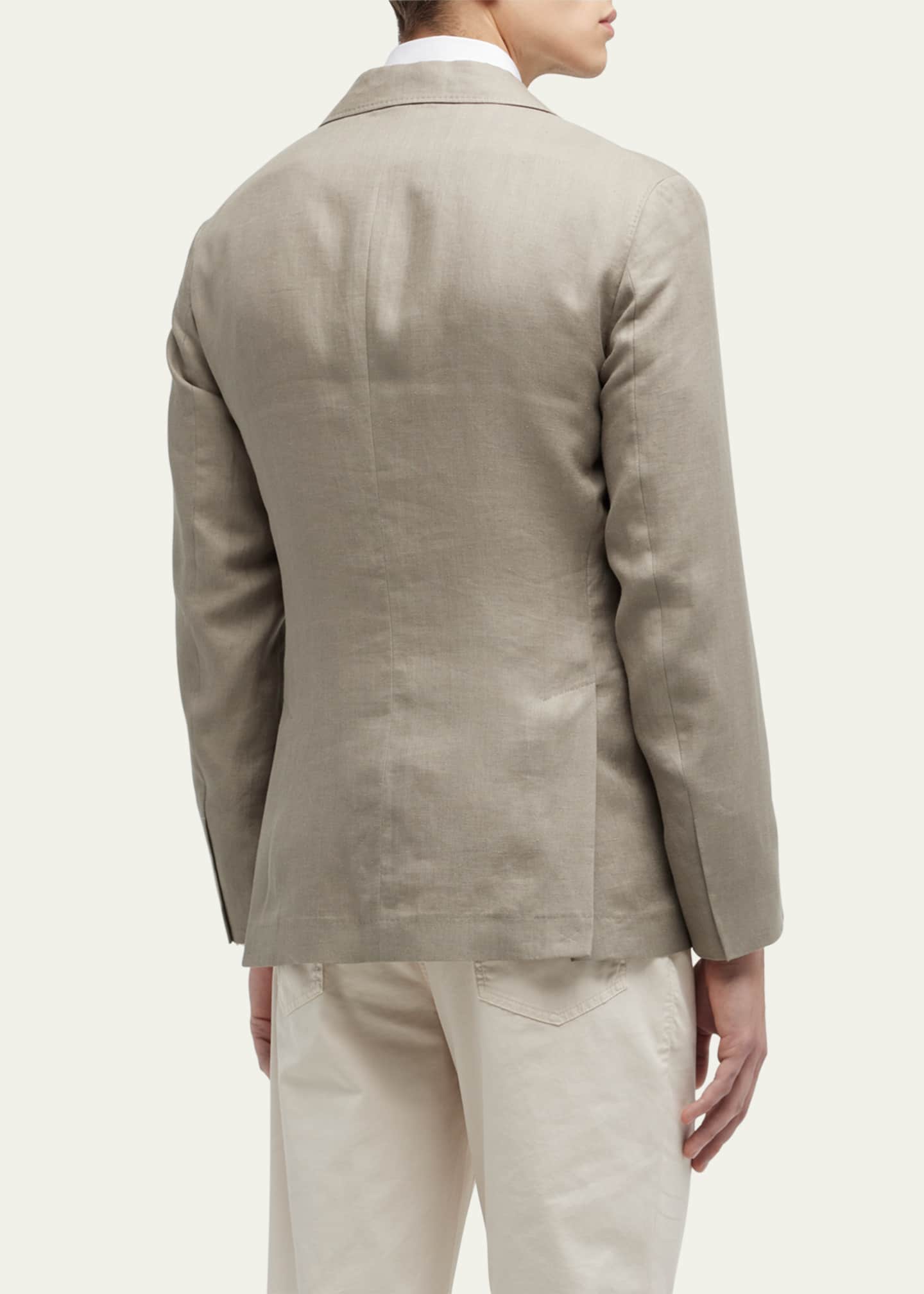 Brunello Cucinelli Men's Chevron Linen Sport Coat Image 3 of 5