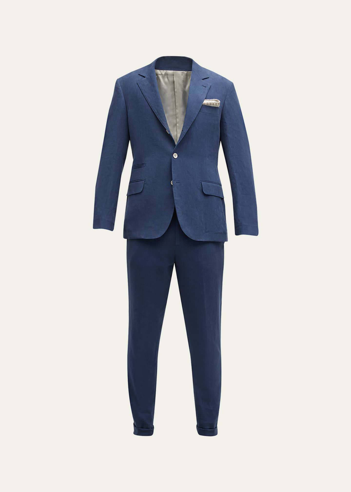 Brunello Cucinelli Men's Solid Linen Suit Image 1 of 5