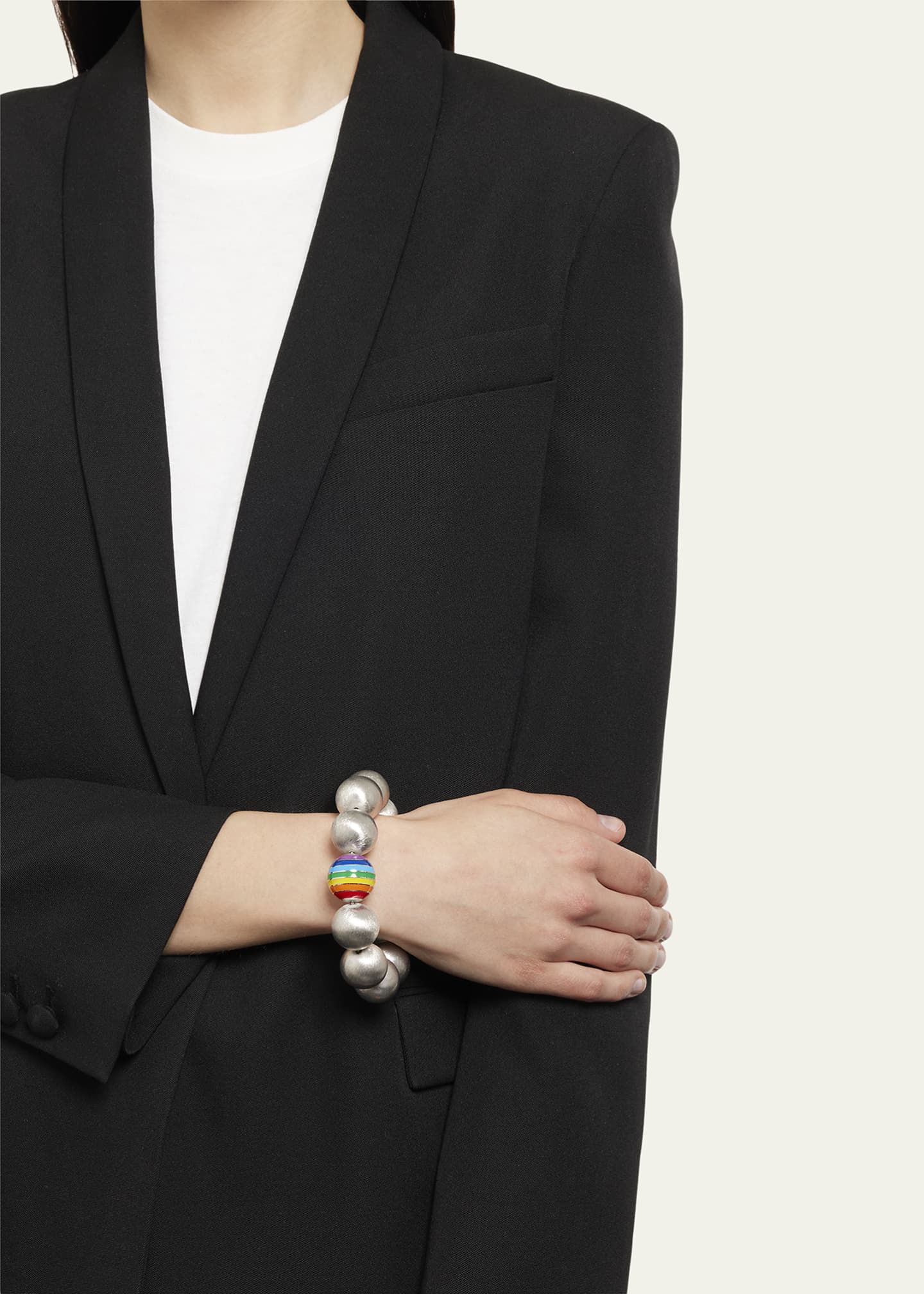 Lauren Rubinski 14K White Gold Large Beaded Bracelet Image 2 of 4