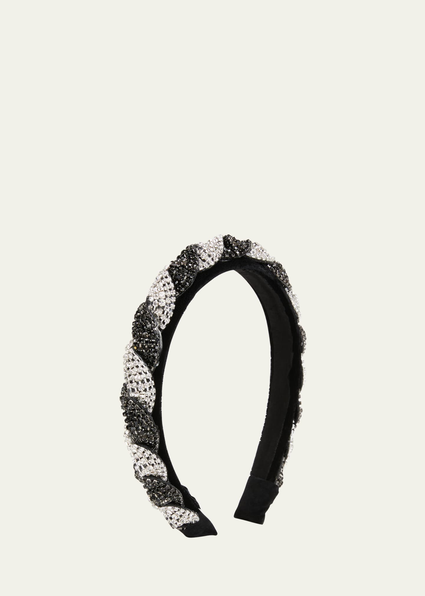 Natasha Accessories Limited Braided Crystal & Velvet Headband