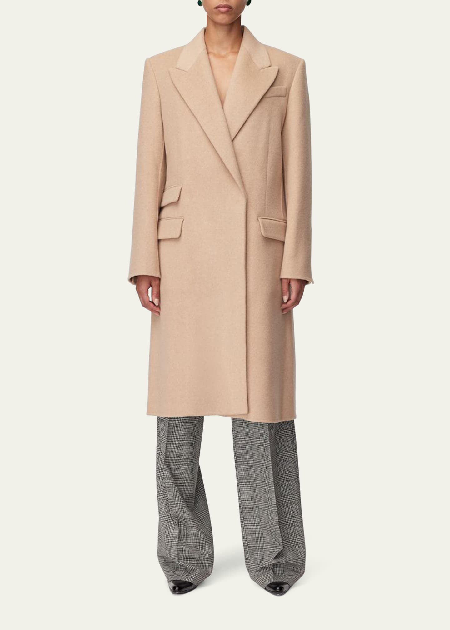 Another Tomorrow Double-Faced Tailored Trench Coat Image 2 of 4