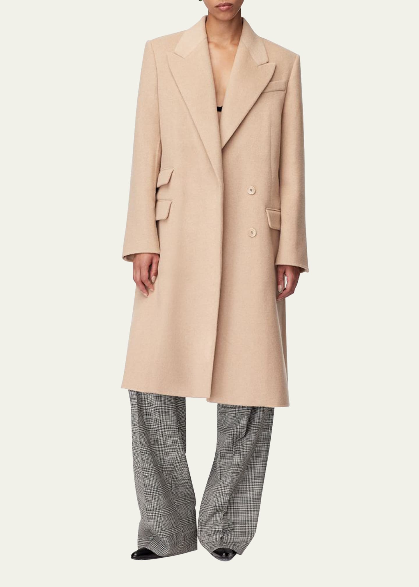 Another Tomorrow Double-Faced Tailored Trench Coat Image 4 of 4