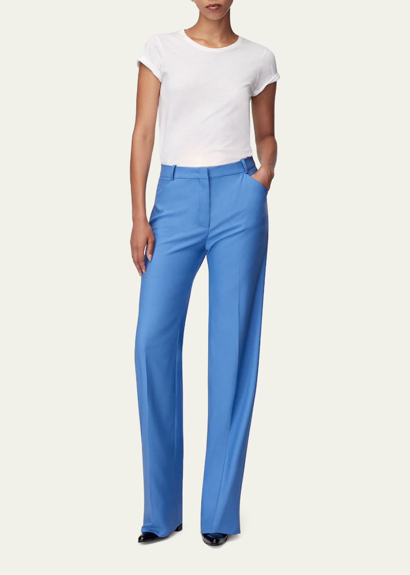 Another Tomorrow Slight Flare Merino Wool Pants Image 2 of 3