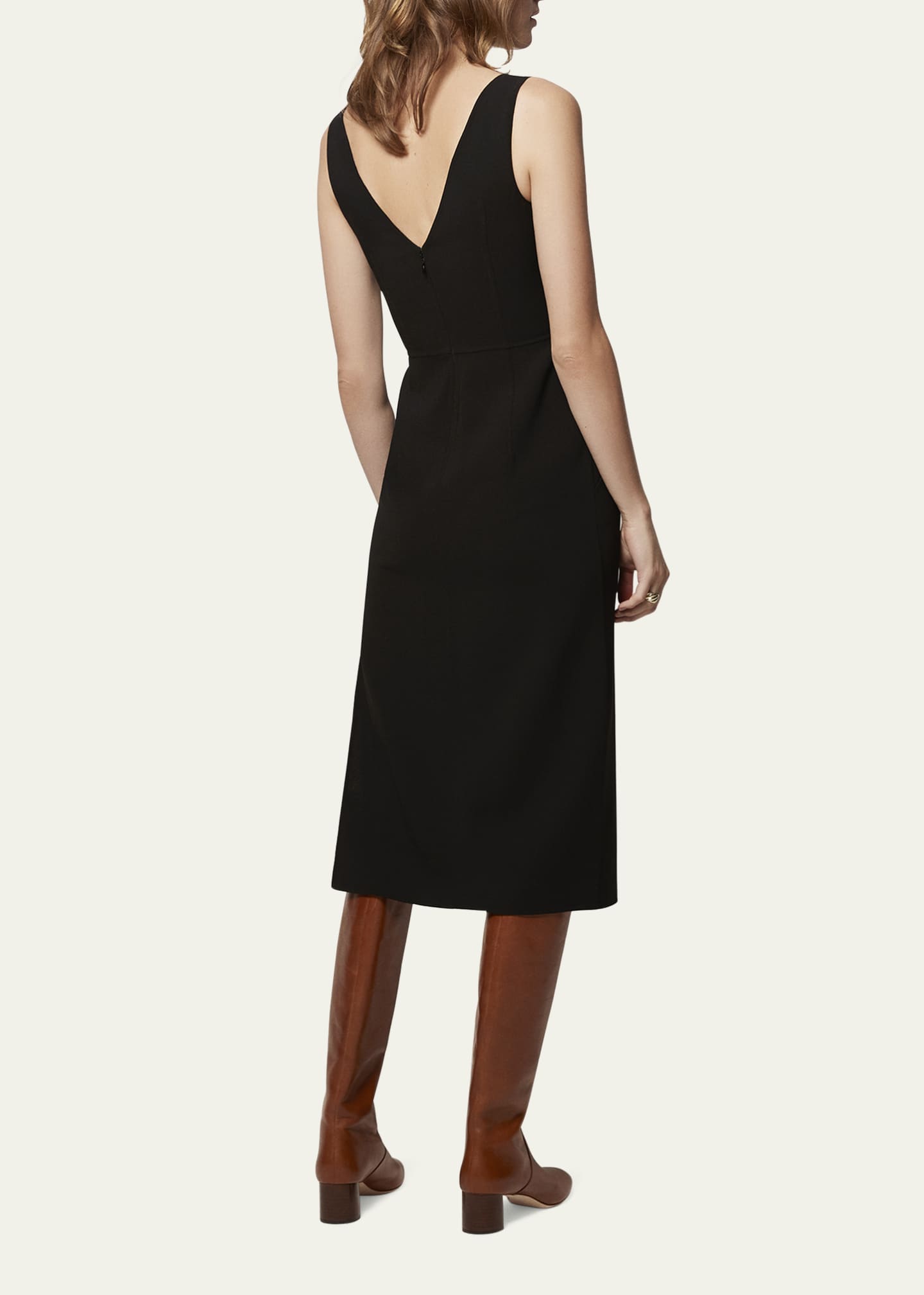 Another Tomorrow Doppio Fitted Midi Dress Image 3 of 4