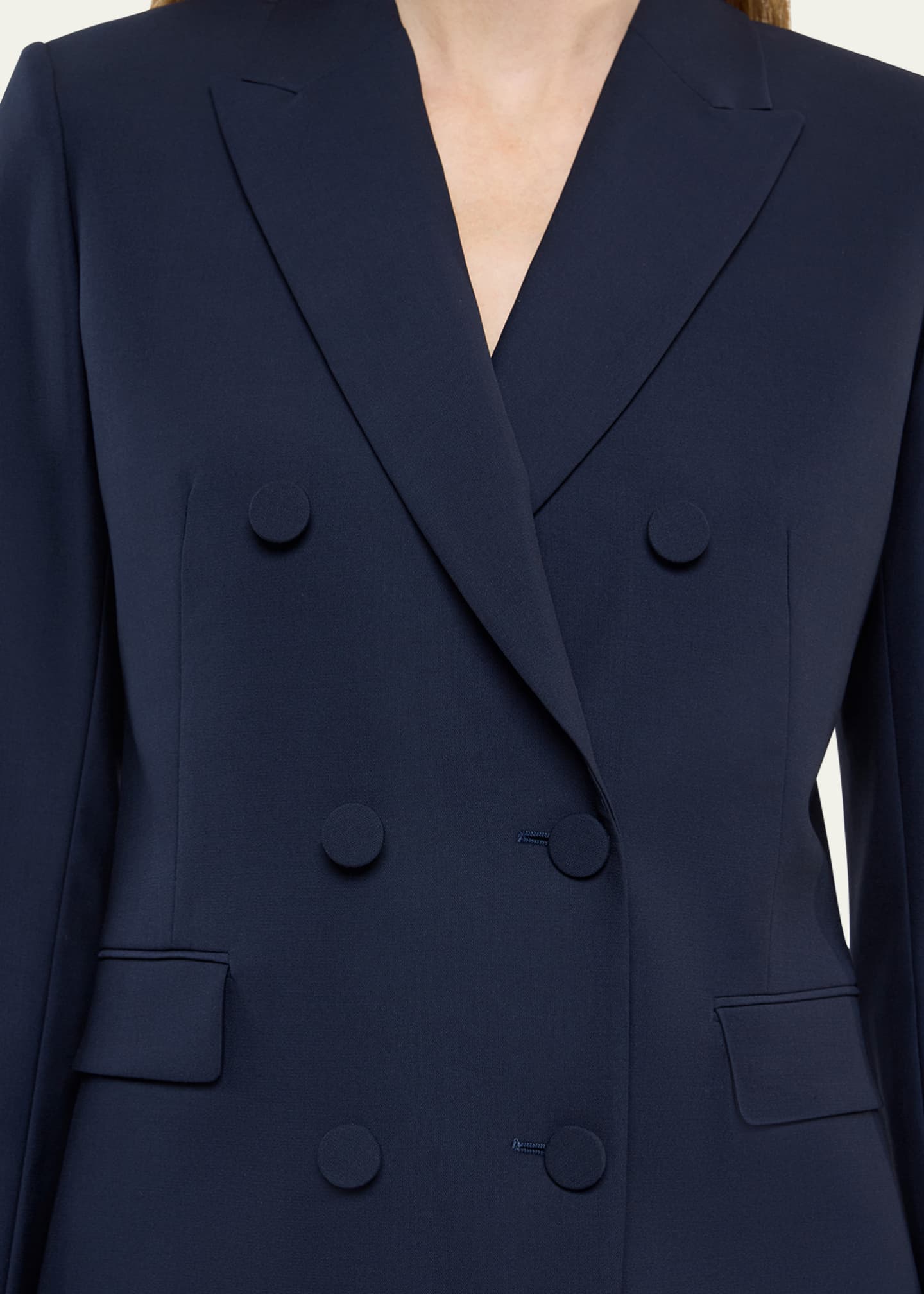 Another Tomorrow Wool Double-Breasted Blazer Jacket Image 5 of 5