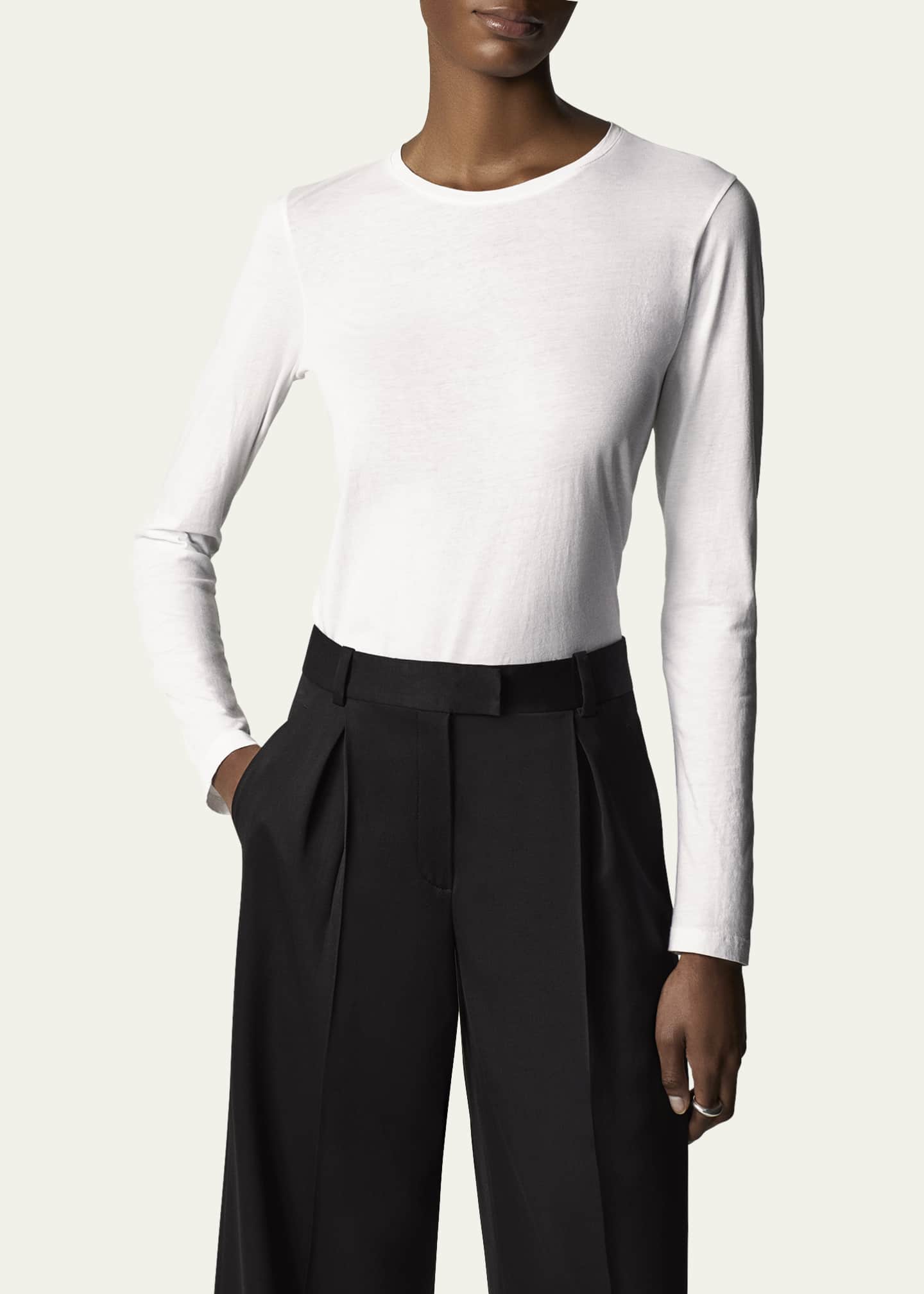 Another Tomorrow Cotton Long Sleeve Tee Image 4 of 5