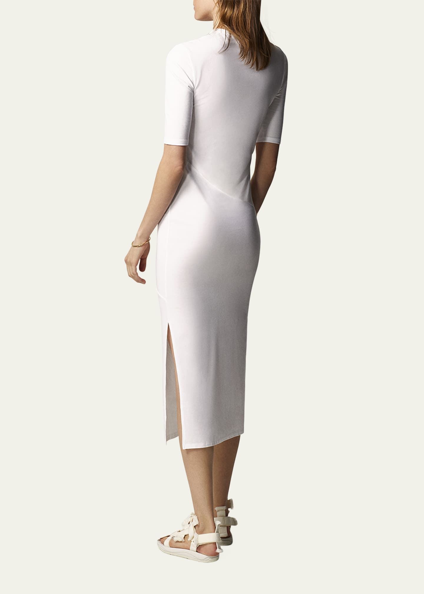 Another Tomorrow Women's Elbow Sleeve Dress - M / White