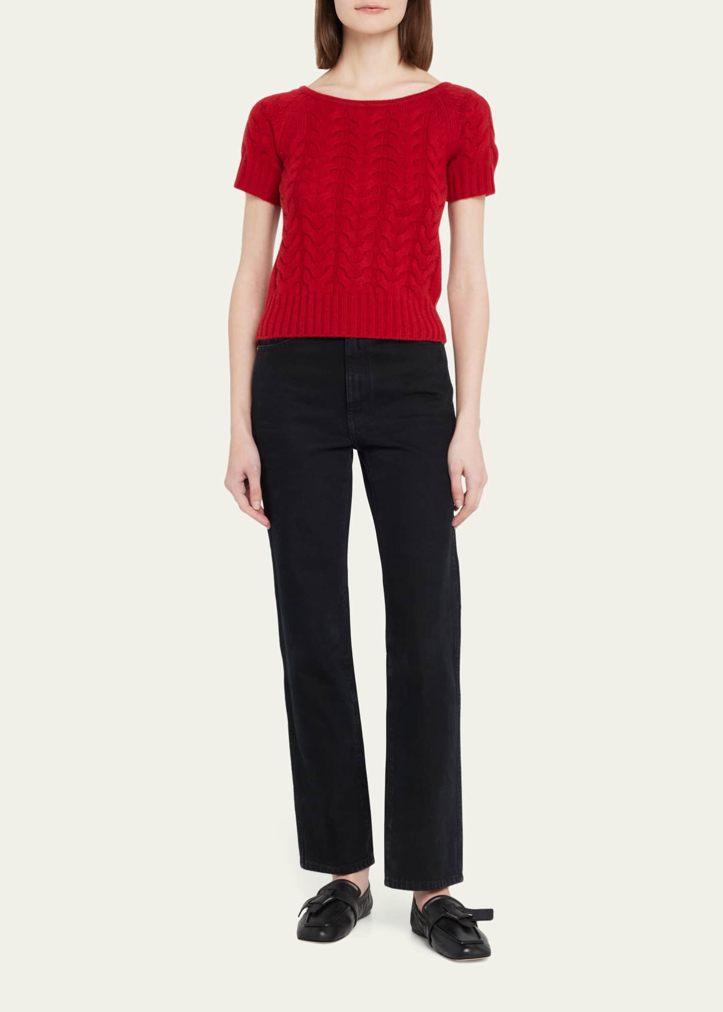 SM | Black Long Sleeve Cable Knit Top main image 0