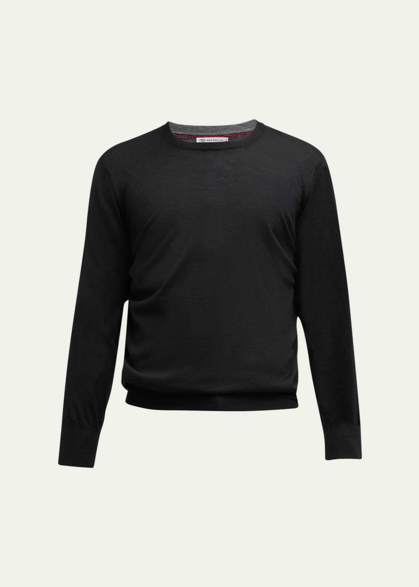 Brunello Cucinelli Men's Wool-Cashmere Crewneck Sweater Image 1 of 5