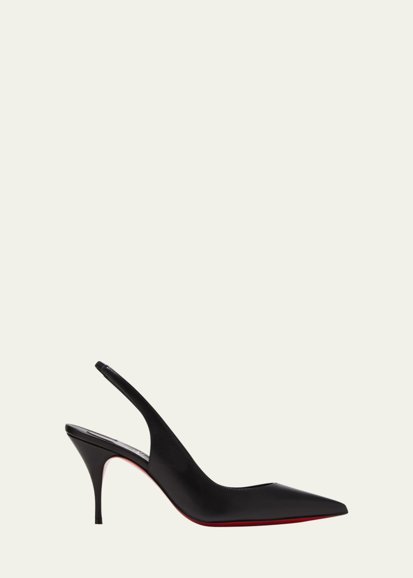 Christian Louboutin US 7.5 Pointed Toe Black red sole high heels