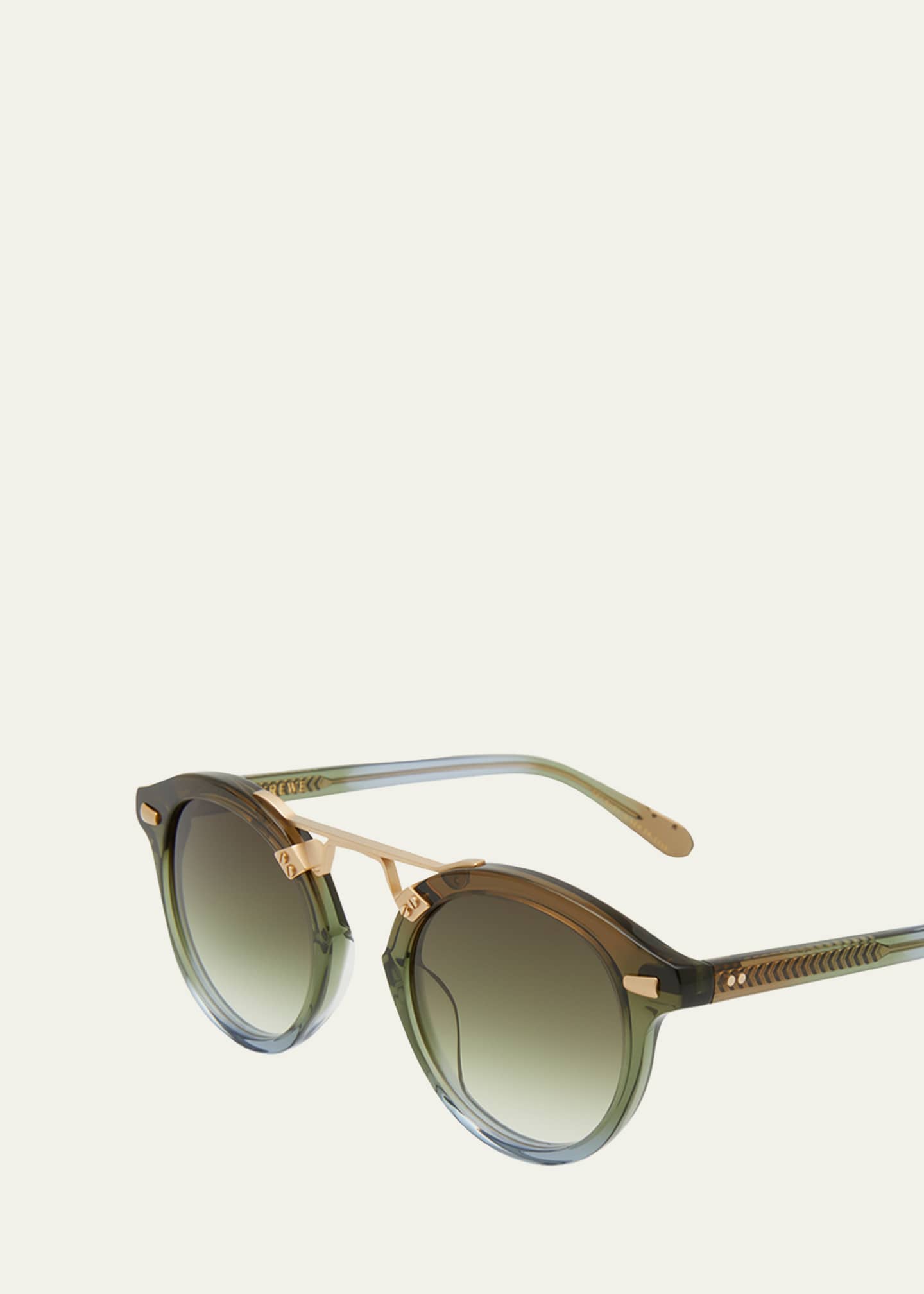 KREWE Men's STL II Round Polarized Sunglasses Bergdorf Goodman