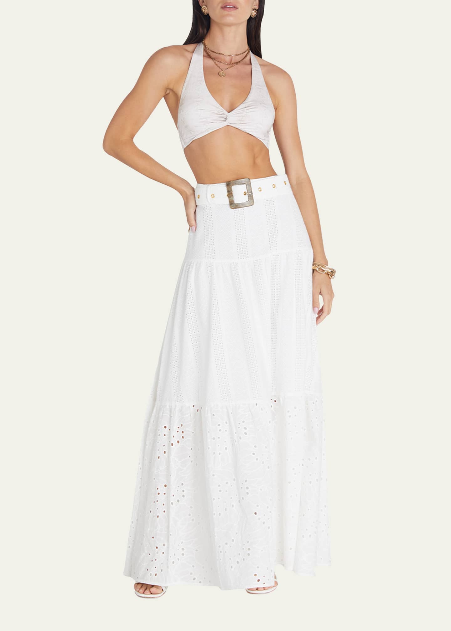 Aqua Blu Australia Carolina Embroidered Maxi Skirt - Bergdorf Goodman