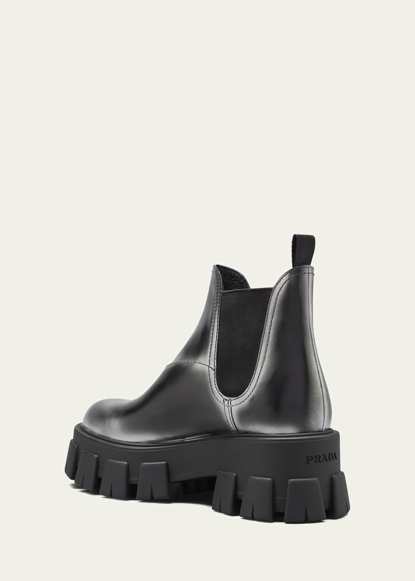 Prada lug sole ankle boots hot sale