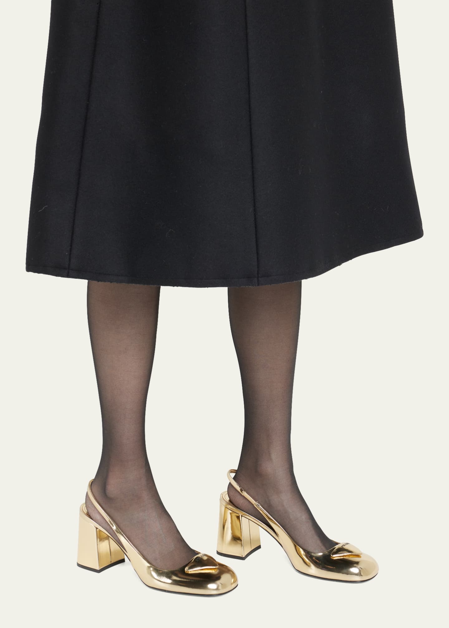 Prada deals metallic pumps