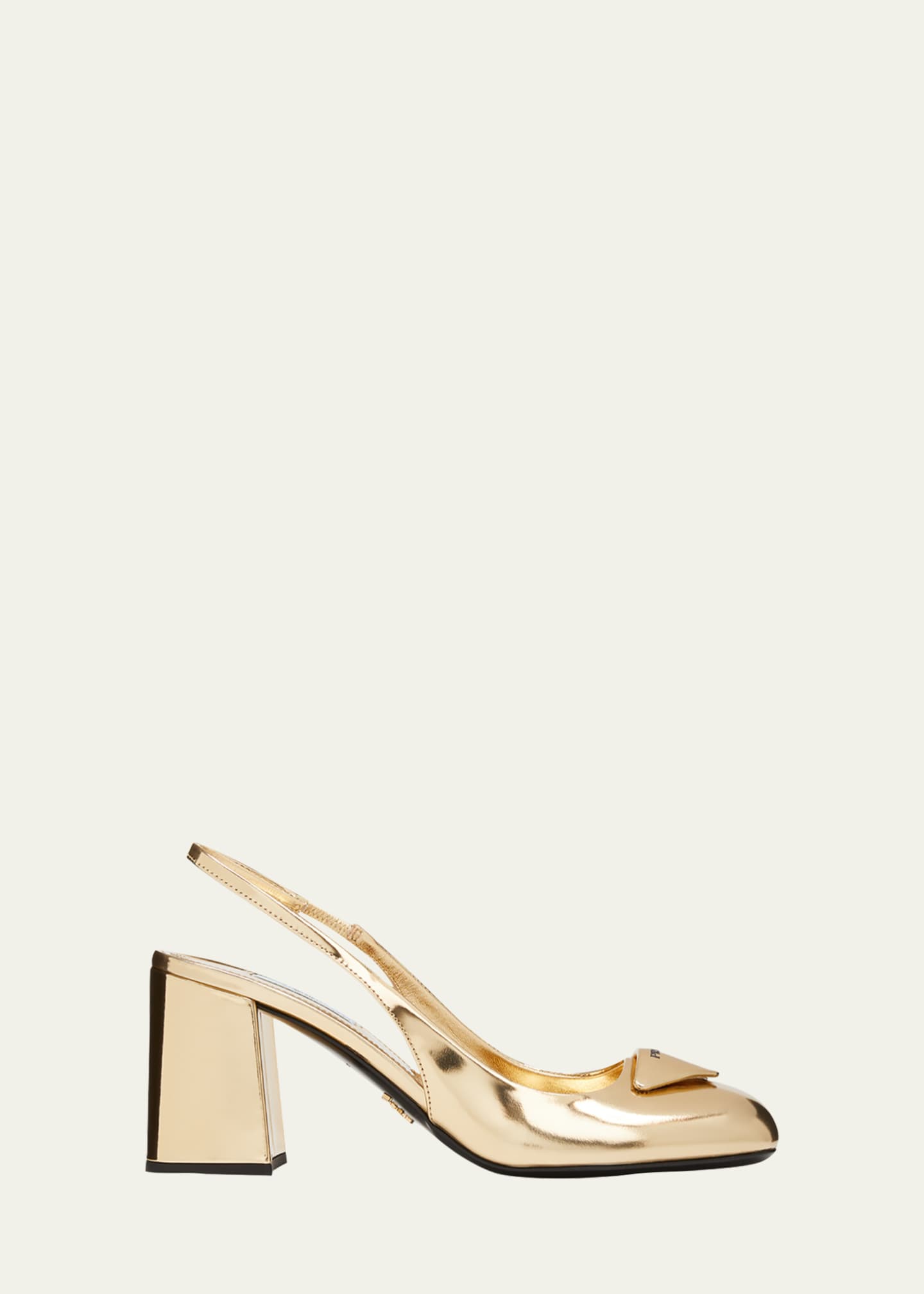 Prada Metallic Leather Slingback Pumps