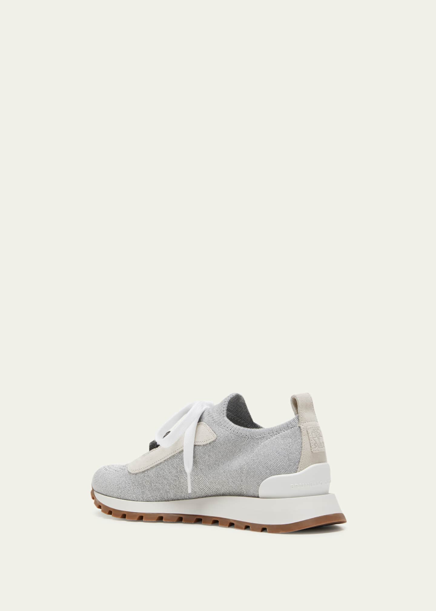 Brunello Cucinelli Knit Suede Trainer Sneakers - Bergdorf Goodman